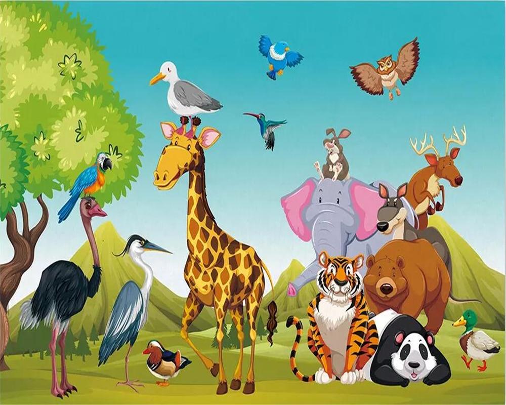 1000x800 Beibehang Custom wallpaper cute hand painted cartoon forest animals children's room background wall home decoration 3D wallpaper. Wallpaper