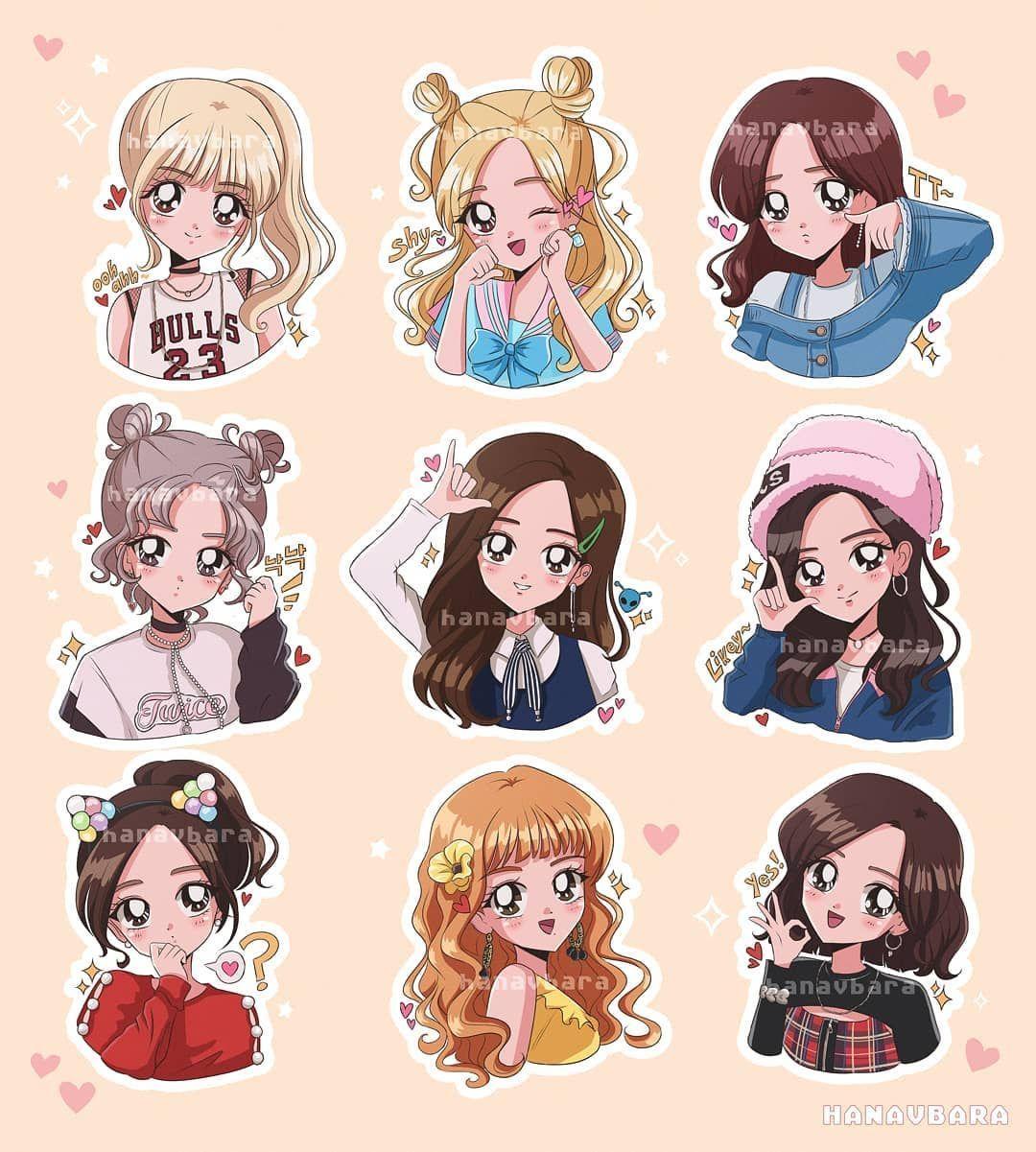 1080x1201 Bts And Blackpink Wallpaper Cartoon