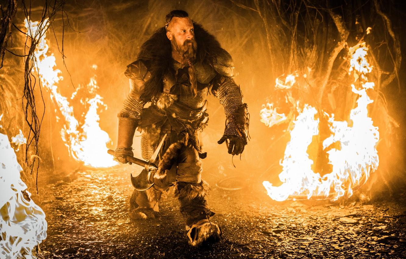 1332x850 Wallpaper fire, armor, fantasy, axe, VIN Diesel, adventure, action, Vin Diesel, The Last Witch Hunter, Kaulder, The last witch hunter image for desktop, section фильмы