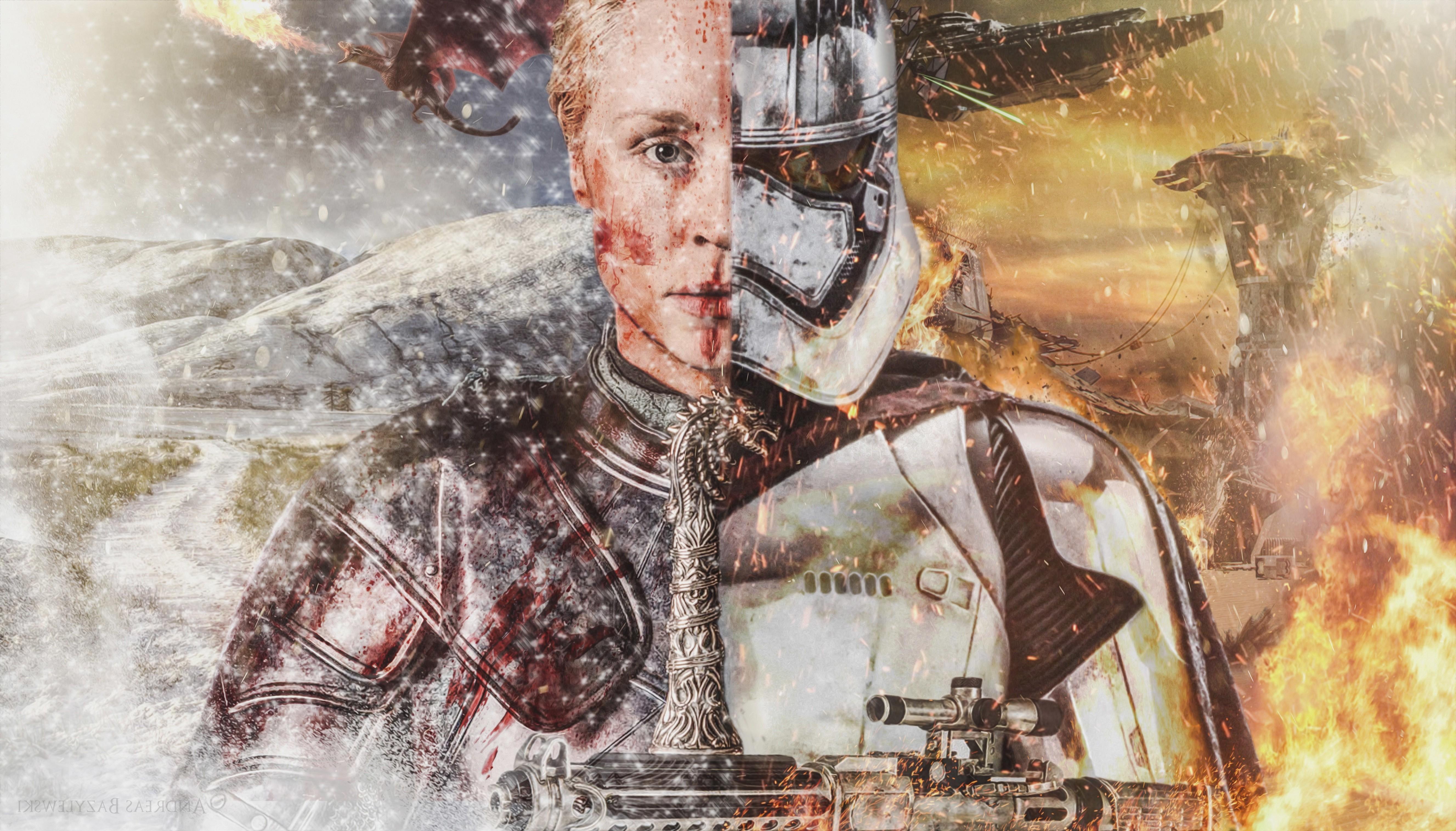 5309x3031 captain phasma game of thrones dragon star wars the force awakens artwork star wars wallpaper