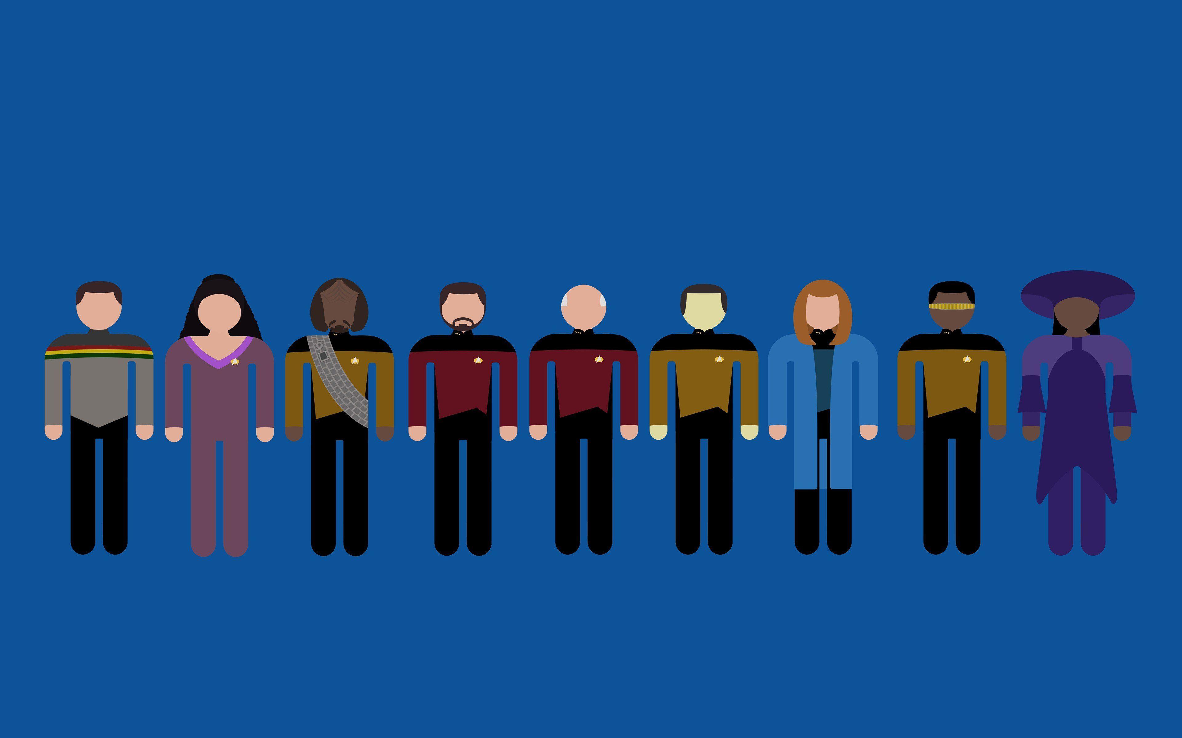 3840x2400 star trek minimalism crew uss enterprise spaceship dual monitors