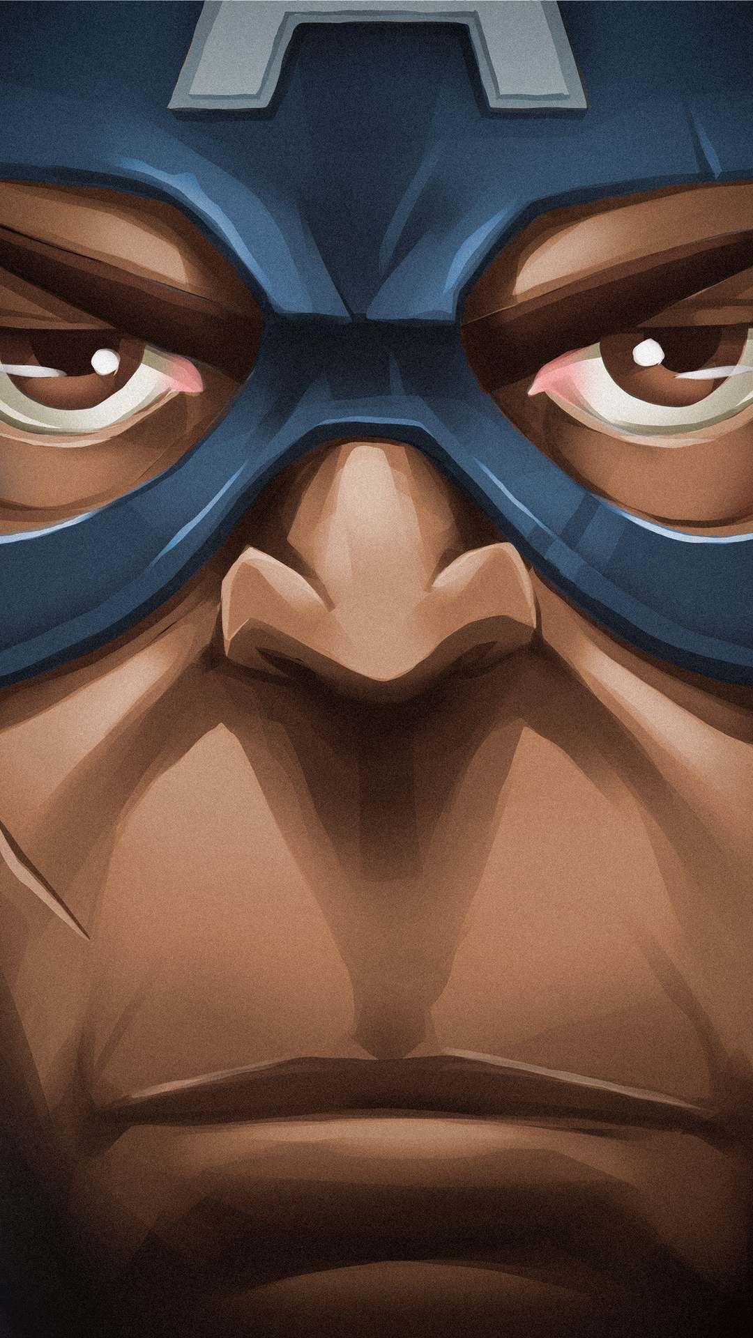 1080x1920 Captain America Face iPhone Wallpaper. Cartoon wallpaper hd, Marvel iphone wallpaper, Captain america wallpaper