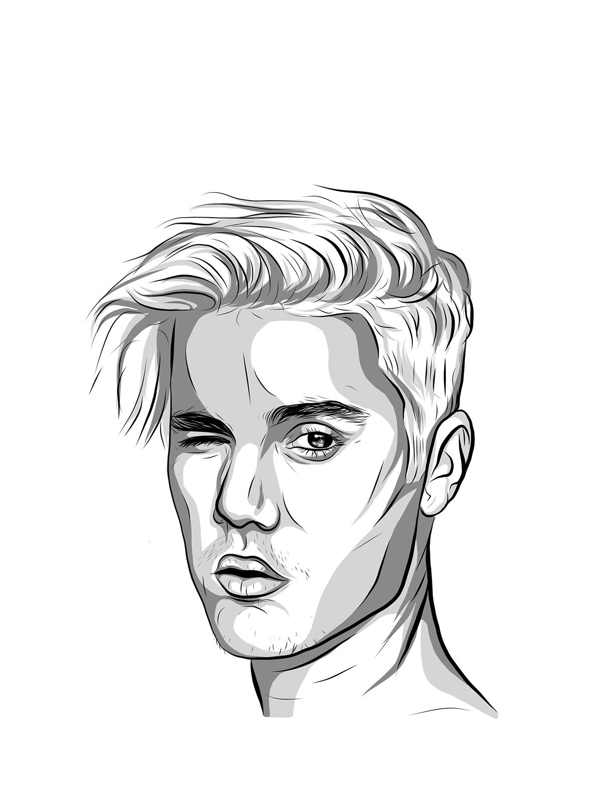 1200x1601 Cartoon Justin Bieber Drawing Easy