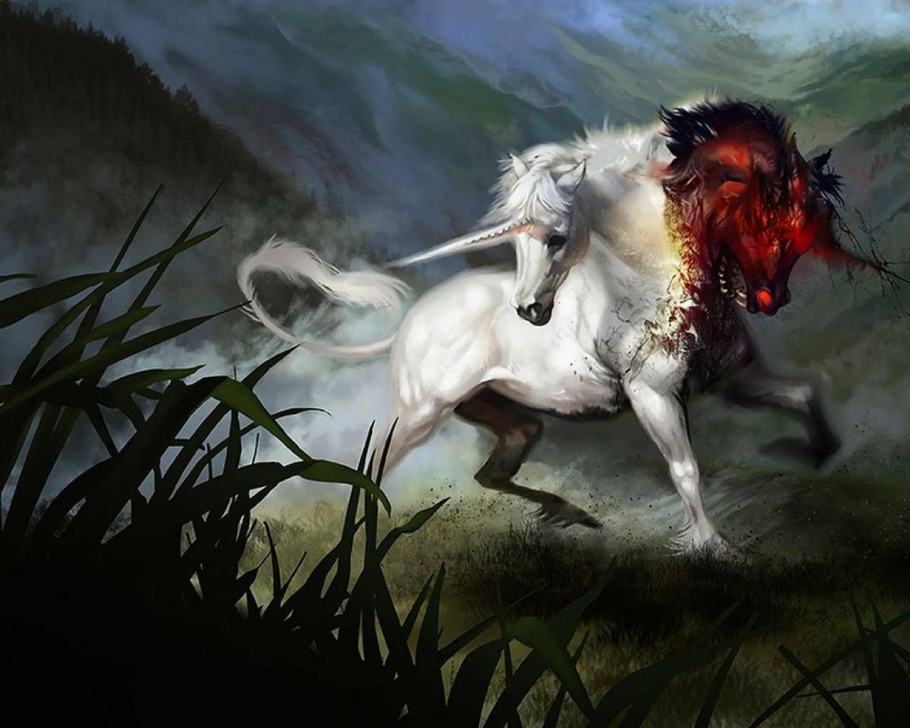 1280x1024 Evil Unicorn Wallpaper