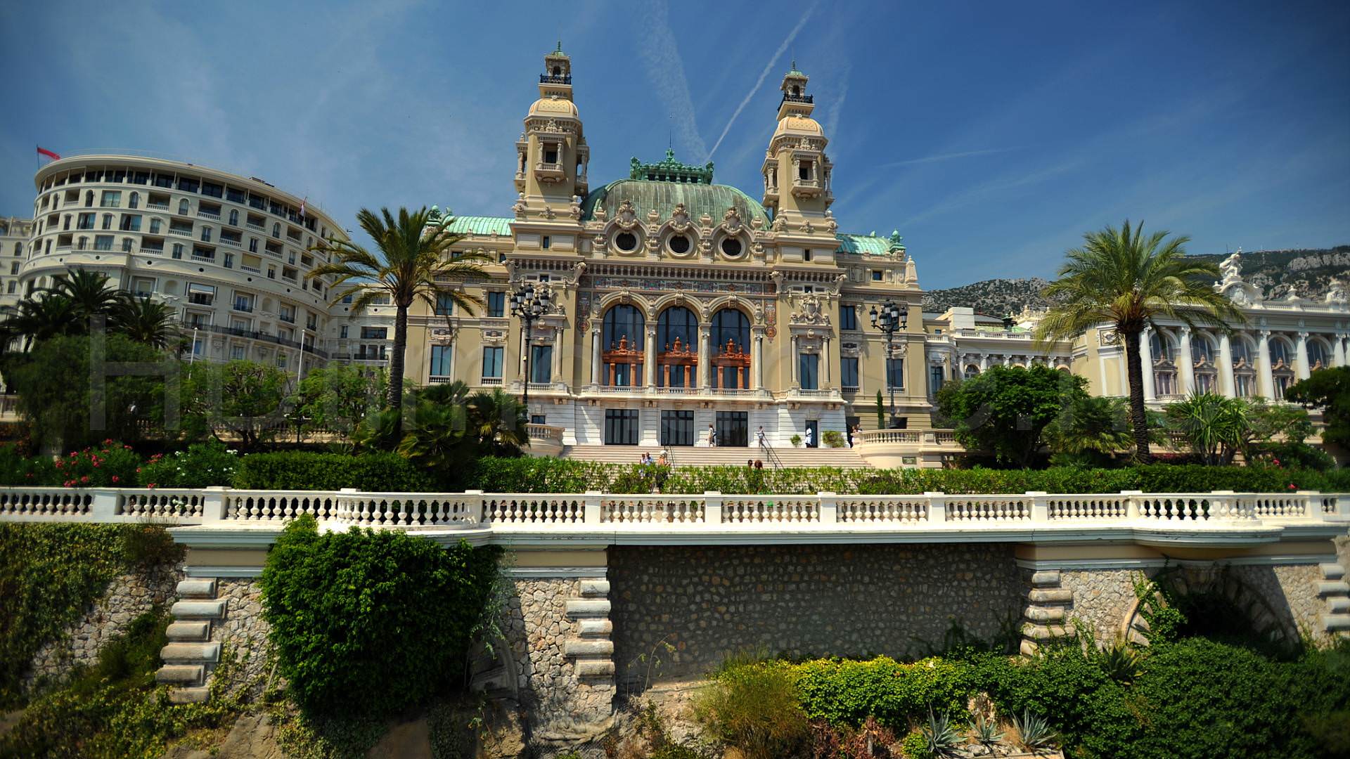 1920x1080 Houses near the coast in Monte Carlo, France wallpaper and image