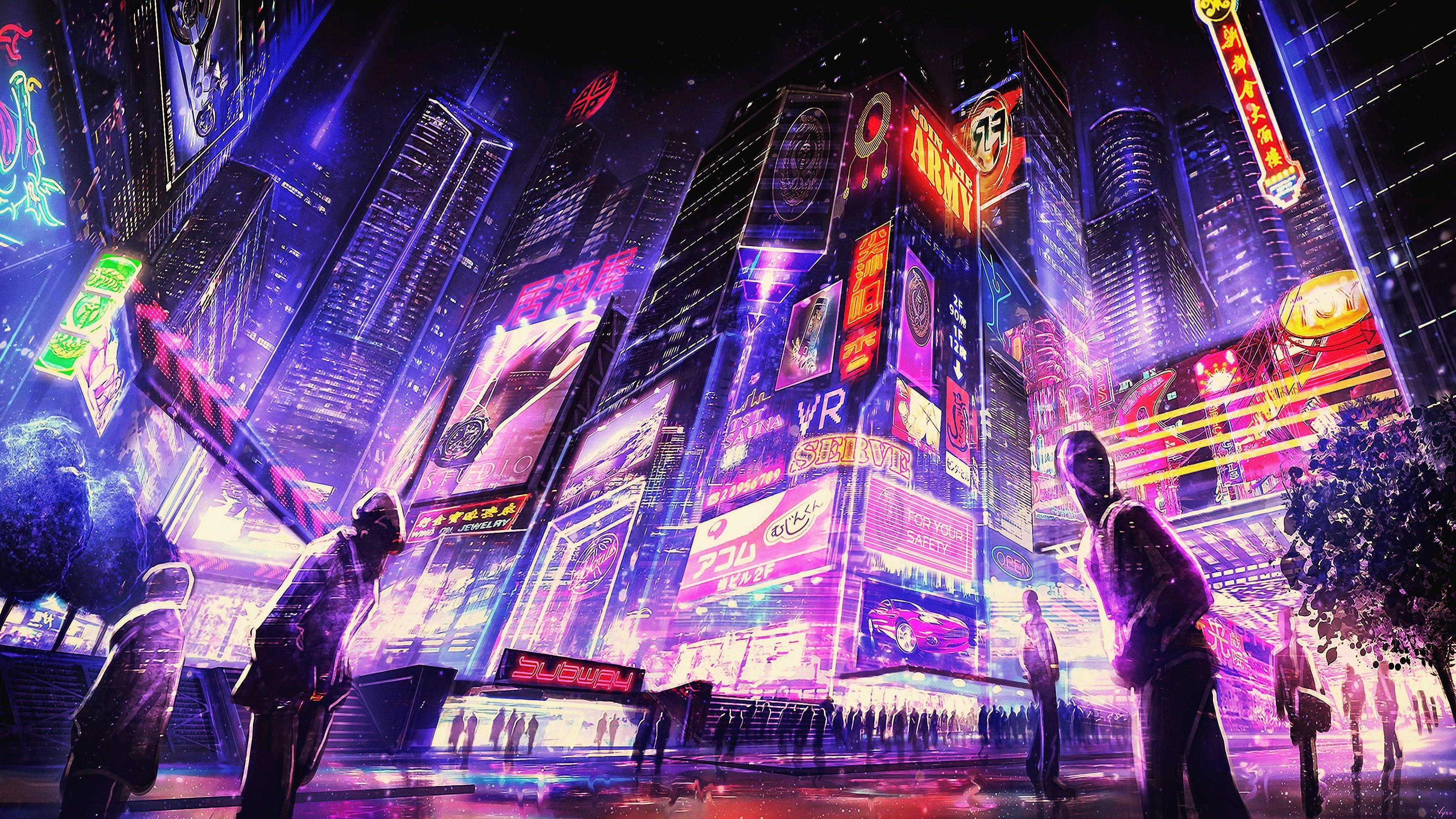 3840x2160 Cyberpunk Neon City Wallpaper, HD Cyberpunk Neon City Background on WallpaperBat
