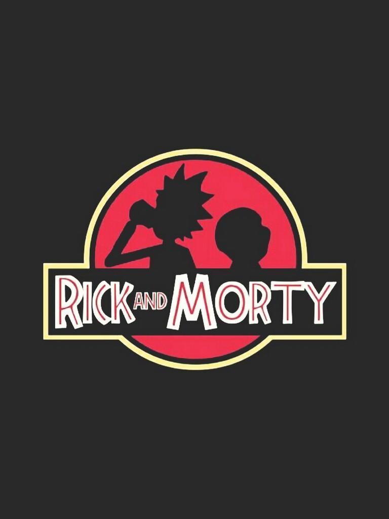 768x1024 Rick And Morty Logo Wallpaper