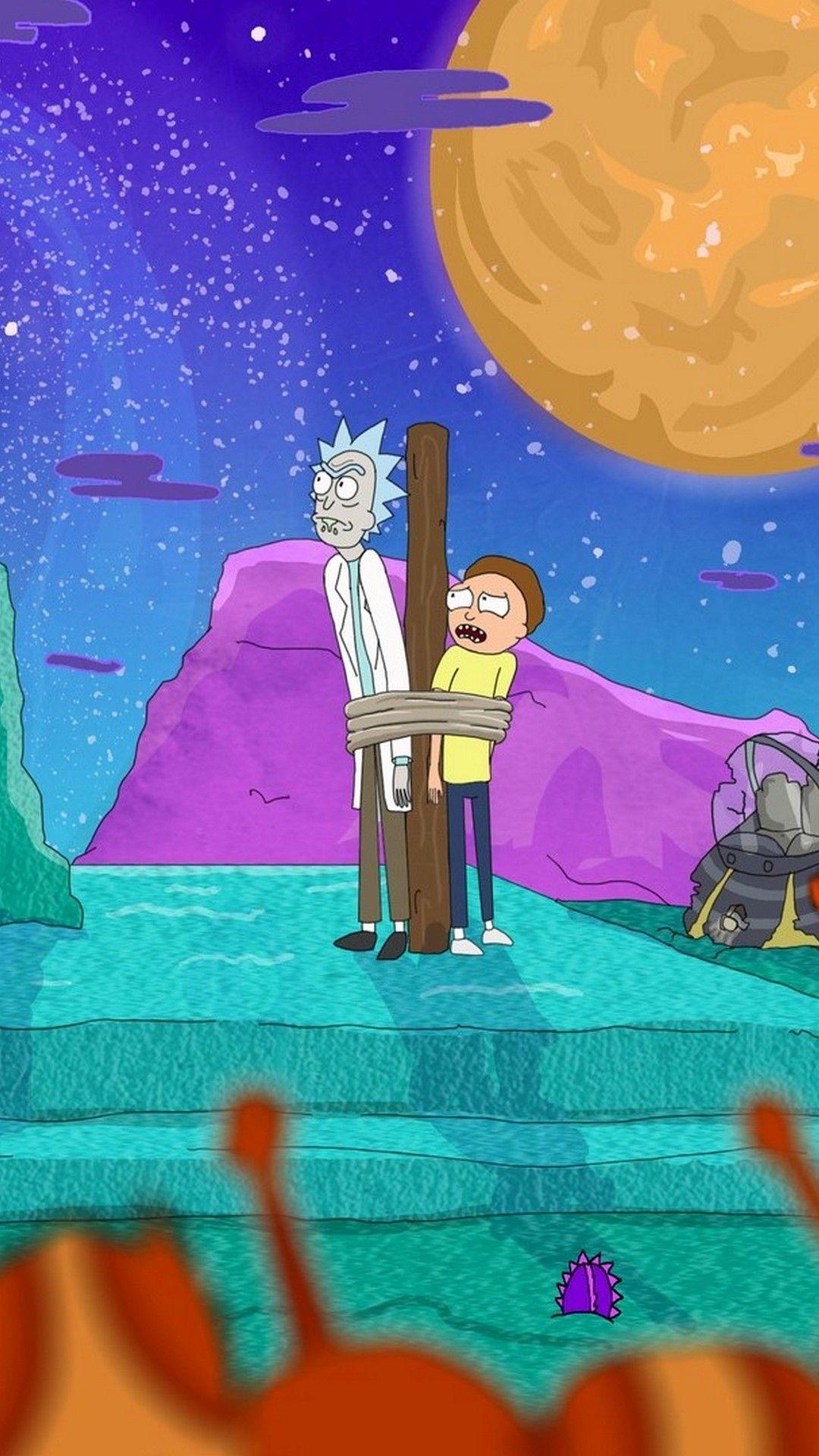 1080x1920 Trippy Rick And Morty Wallpaper