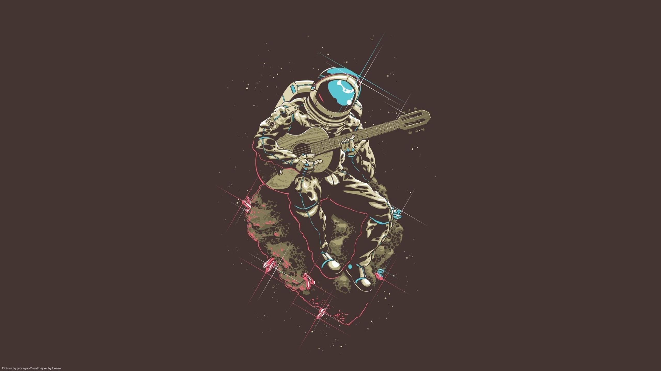 2560x1440 astronaut, Nasa, Space, Sci fi, Guitar, Music, Wtf Wallpaper HD / Desktop and Mobile Background