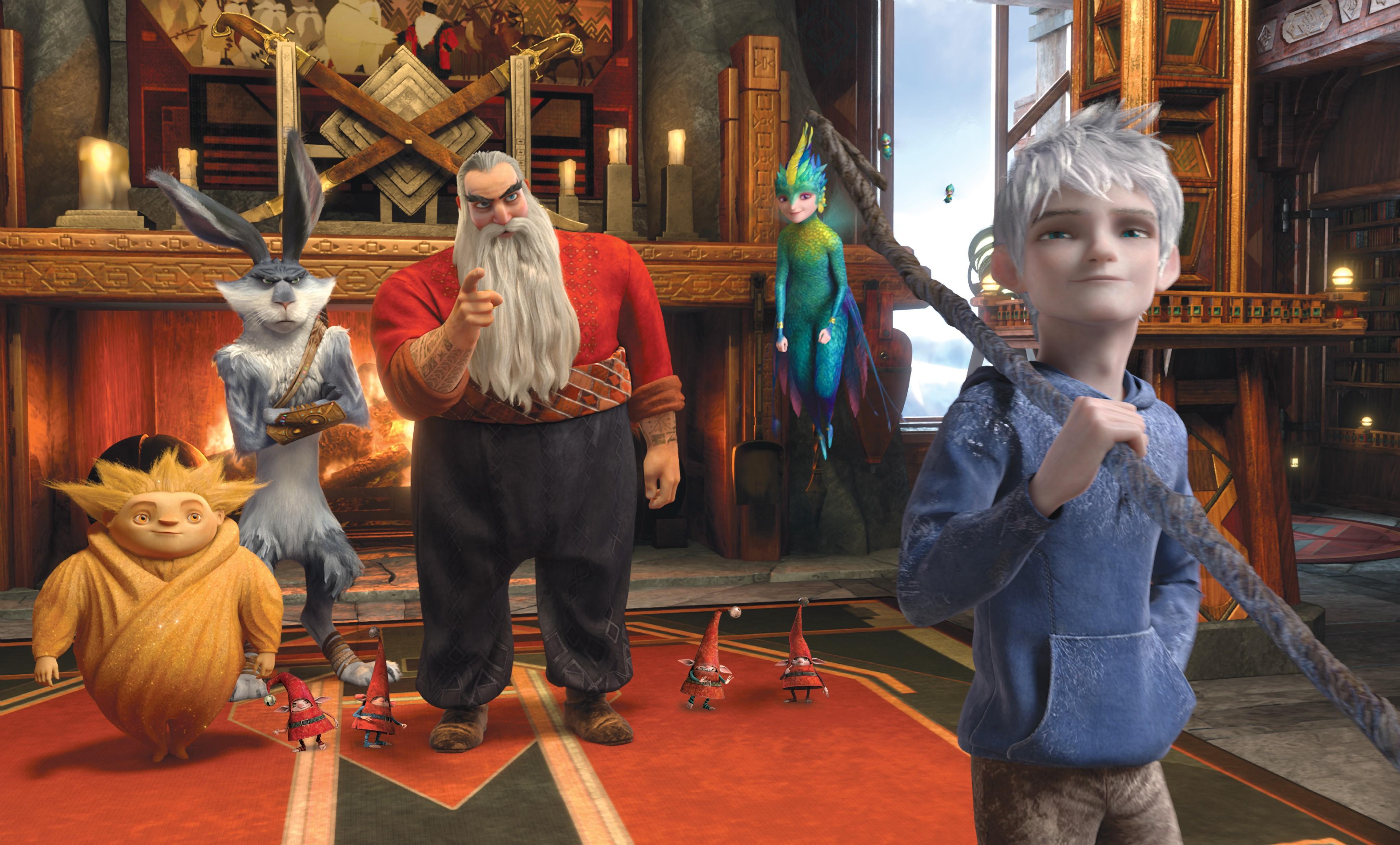 4092x2470 Santa claus, Rise of the guardians, Ice jack, Tooth fairy, Sandman, Fantasy, Cartoon, Easter bunny wallpaper