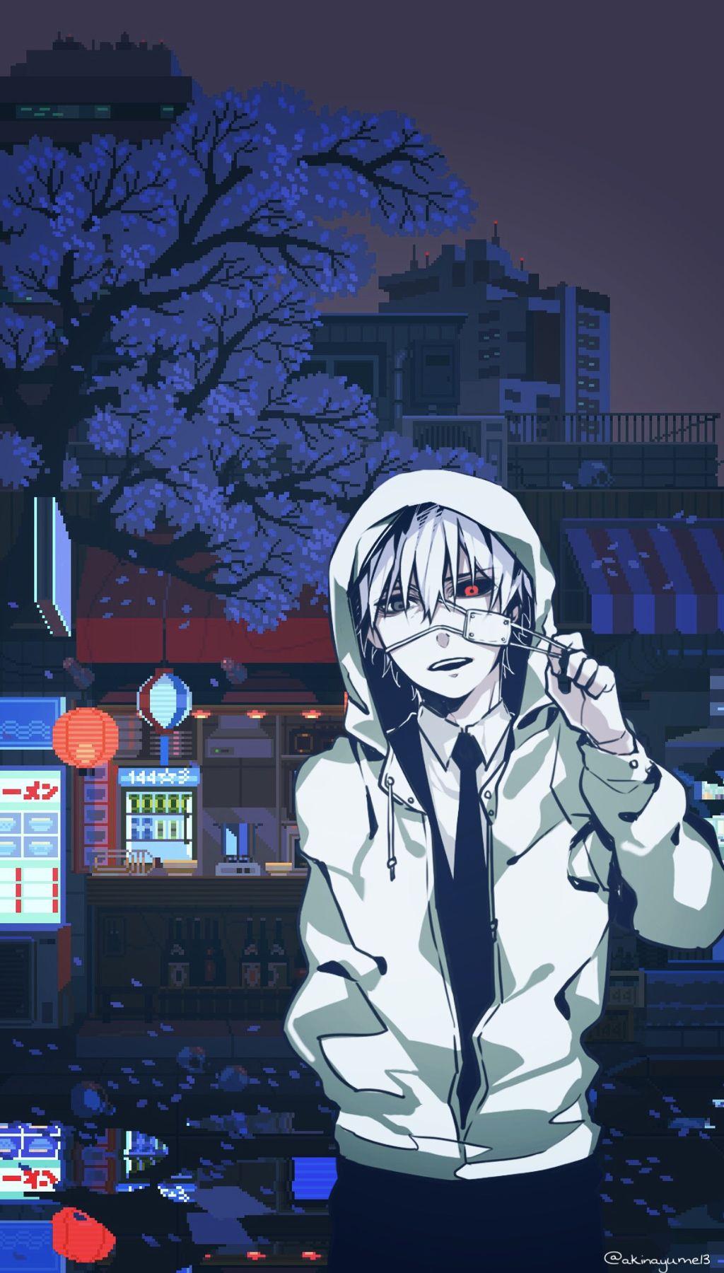 1024x1800 tokyoghoul #kanekiken #kaneki #anime #animeboy #animewallpaper Japanese Pixel Art