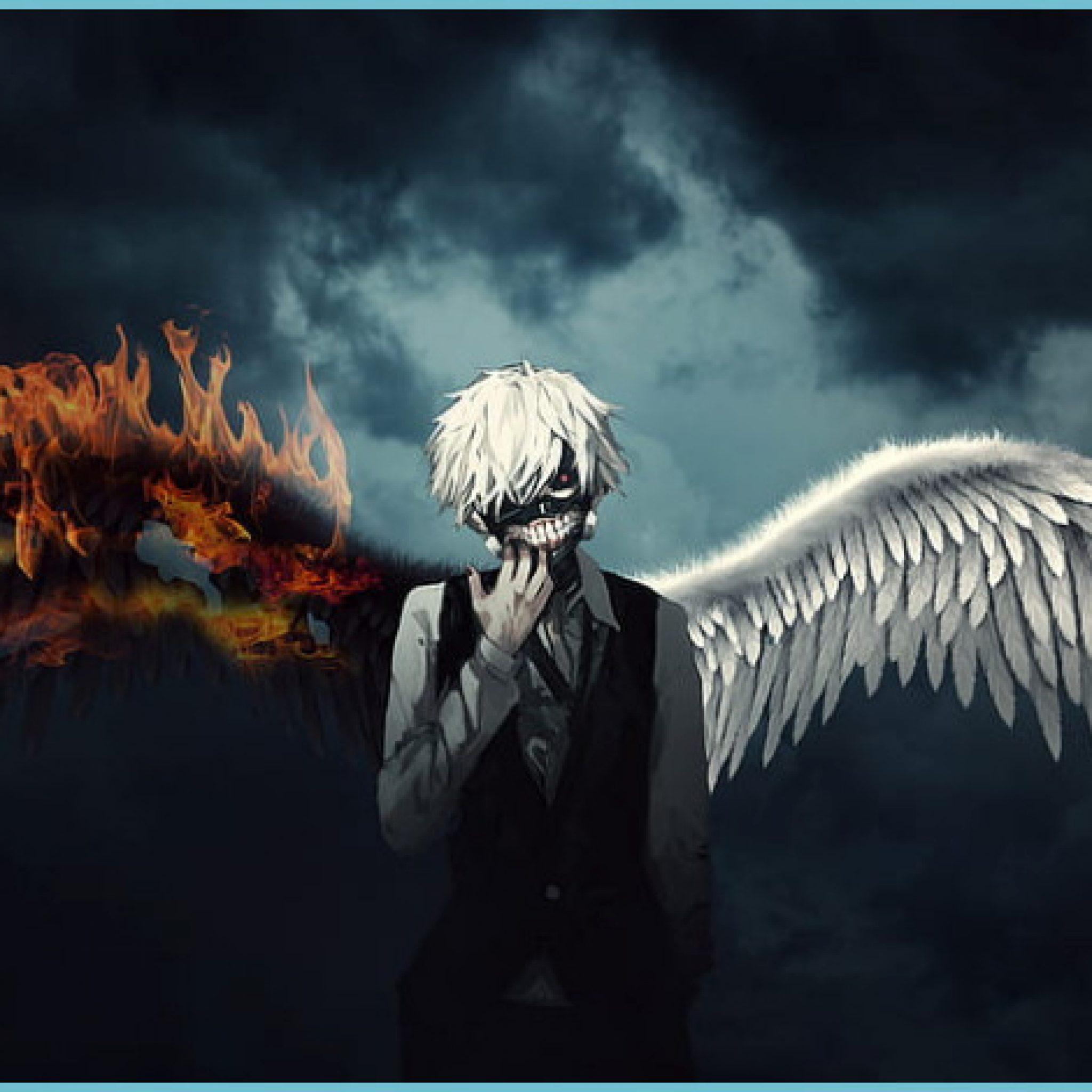 2048x2048 HD Wallpaper: Anime, Kaneki Ken, Tokyo Ghoul, Wings Wallpaper Flare Ghoul Background