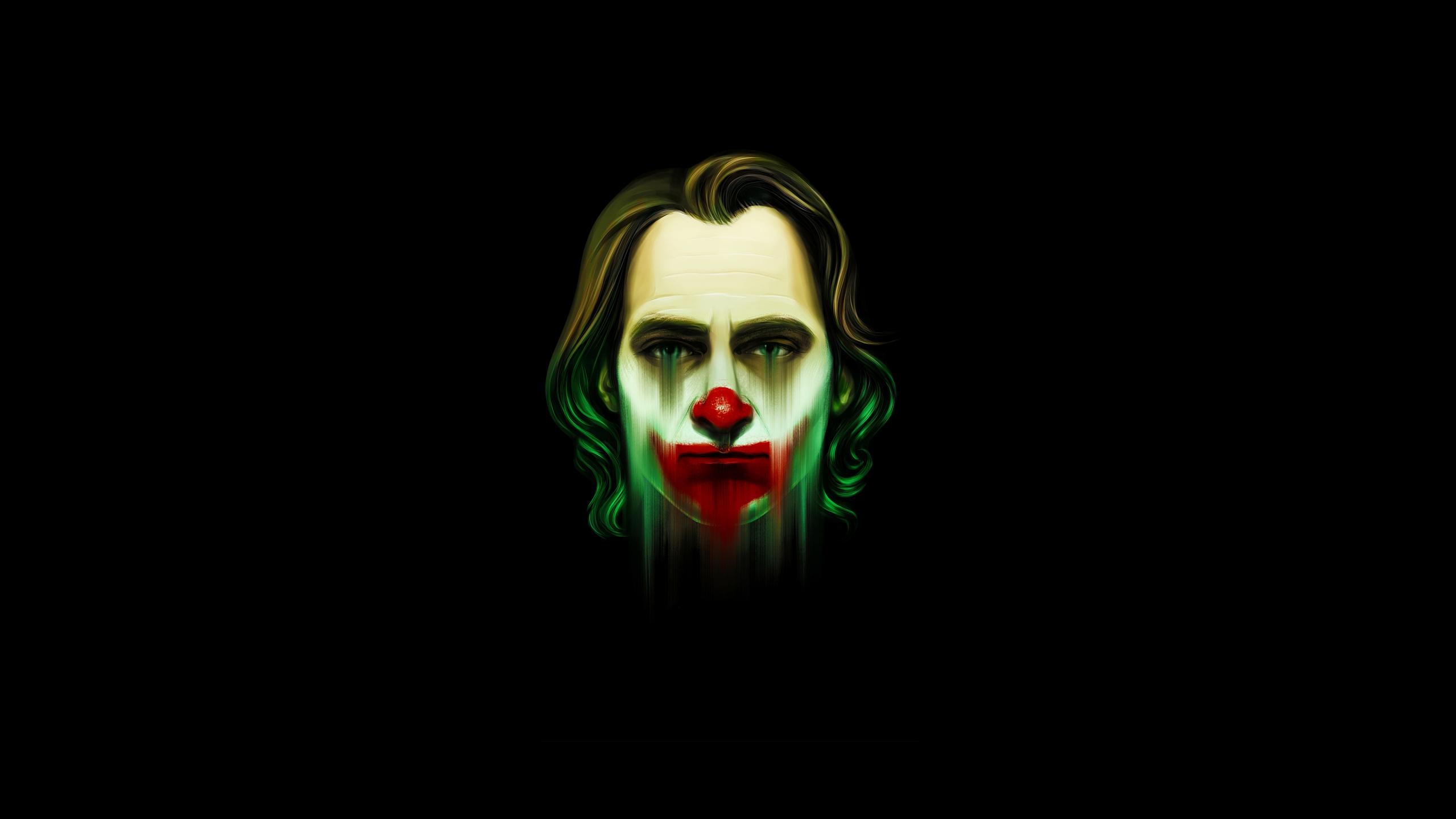 2560x1440 Download Joker, movie, clown's face, minimal wallpaper, 2560x Dual Wide, Widescreen 16: Widescreen
