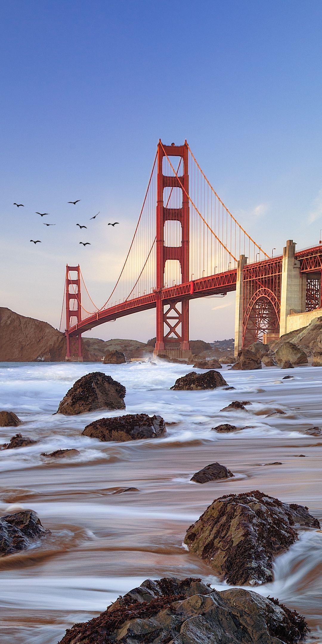 1080x2160 Bridge, coast, Golden Gate Bridge Wallpaper. Bridge wallpaper, Golden gate bridge wallpaper, Nature iphone wallpaper