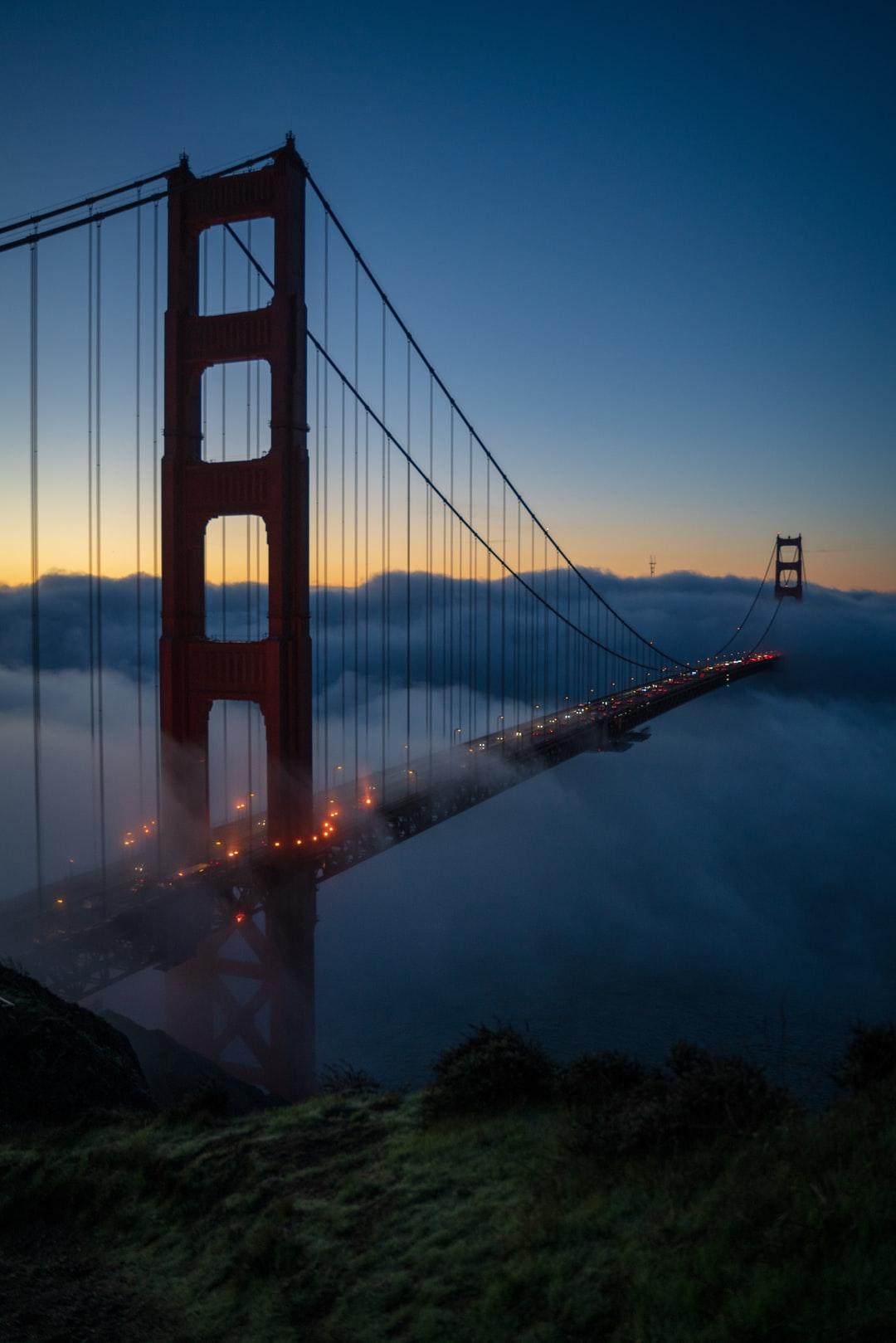 1080x1619 Golden Gate bridge at nighttime photo