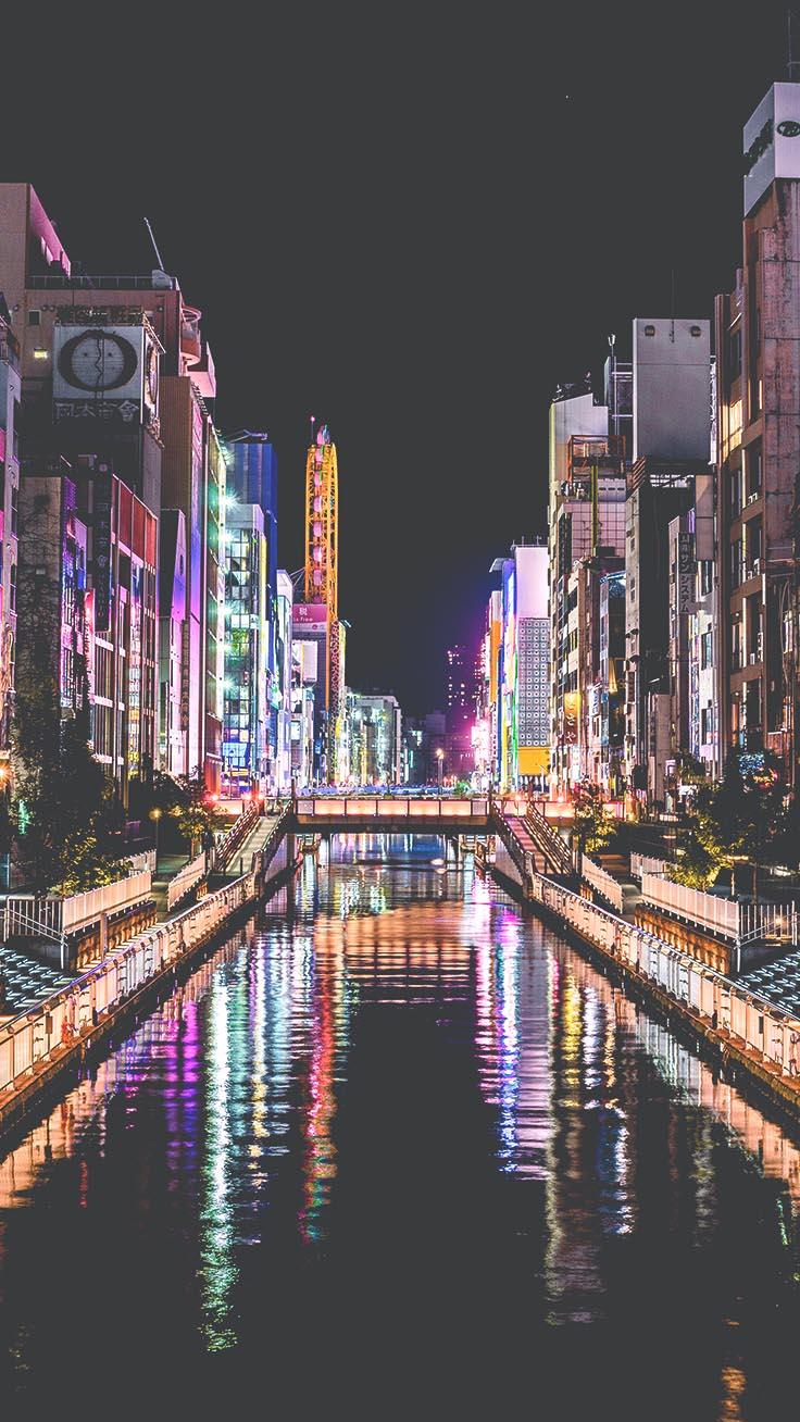 736x1308 Cities By Night iPhone Wallpaper Collection