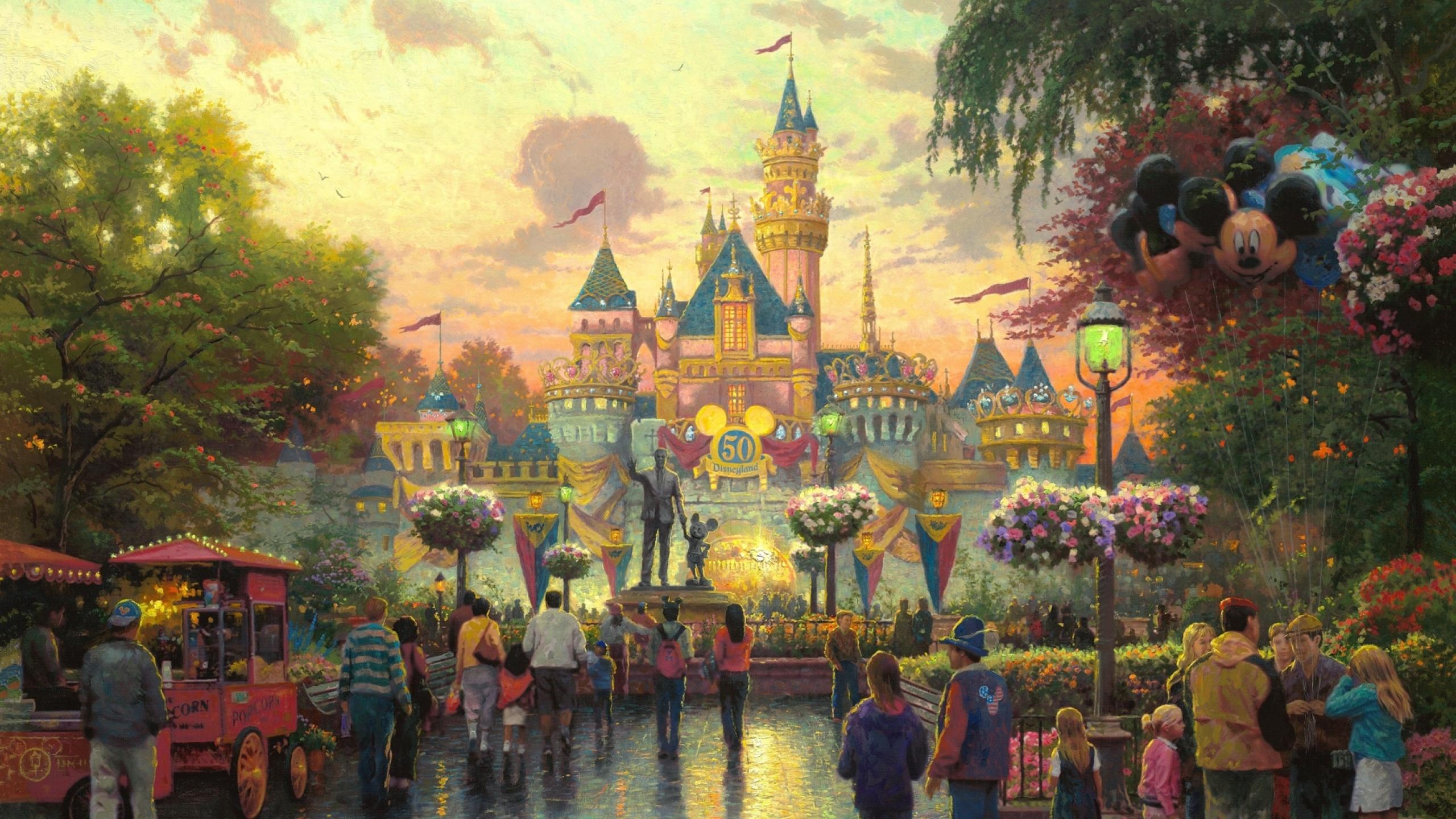 2560x1440 Walt Disney Castle Anniversary desktop PC and Mac wallpaper