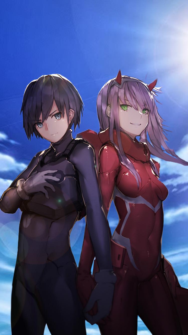 750x1334 Download 750x1334 wallpaper hiro and zero two, anime, happy, couple, iphone iphone 750x1334 HD image, background, 8169