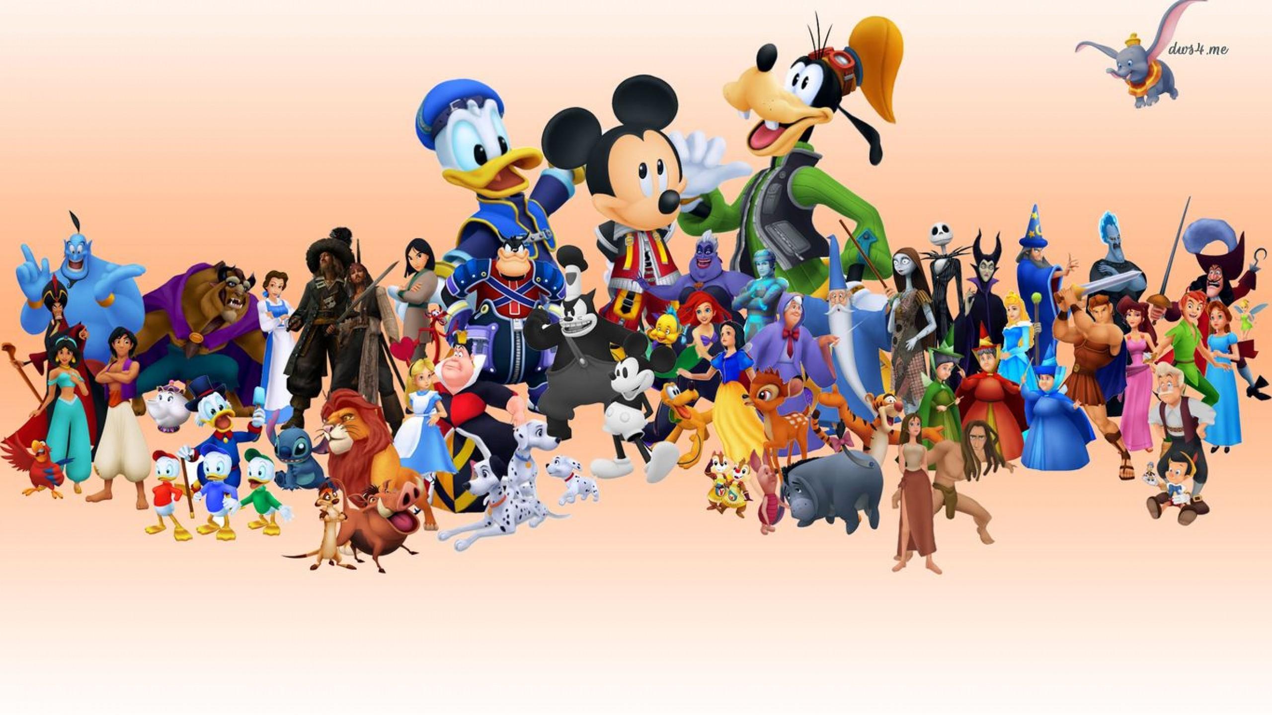 2560x1440 Disney World Characters HD Wallpaper for Desktop and Mobiles Youtube Cover Photo