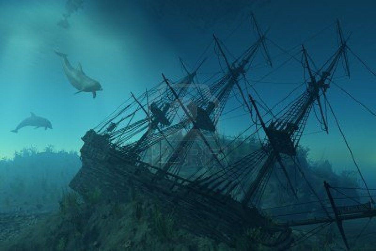 1200x801 Curious dolphins approach the wreckage of a sunken ship beneath. Sunken ship tattoo, Ship aesthetic, Ship tattoo