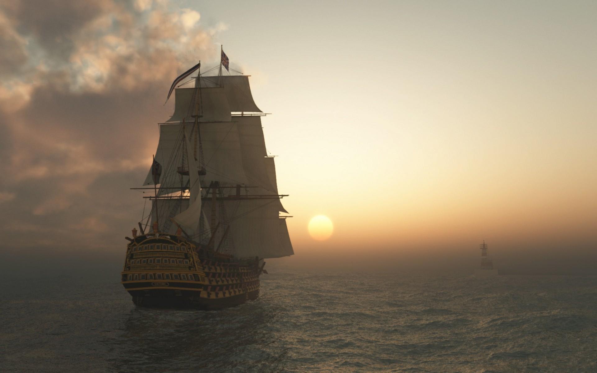 1920x1200 Download Wallpaper, Download sunsets ocean ships pirates sail ship sails 1920x1200 wallpaper Wallpaper –Free Wallpaper Download