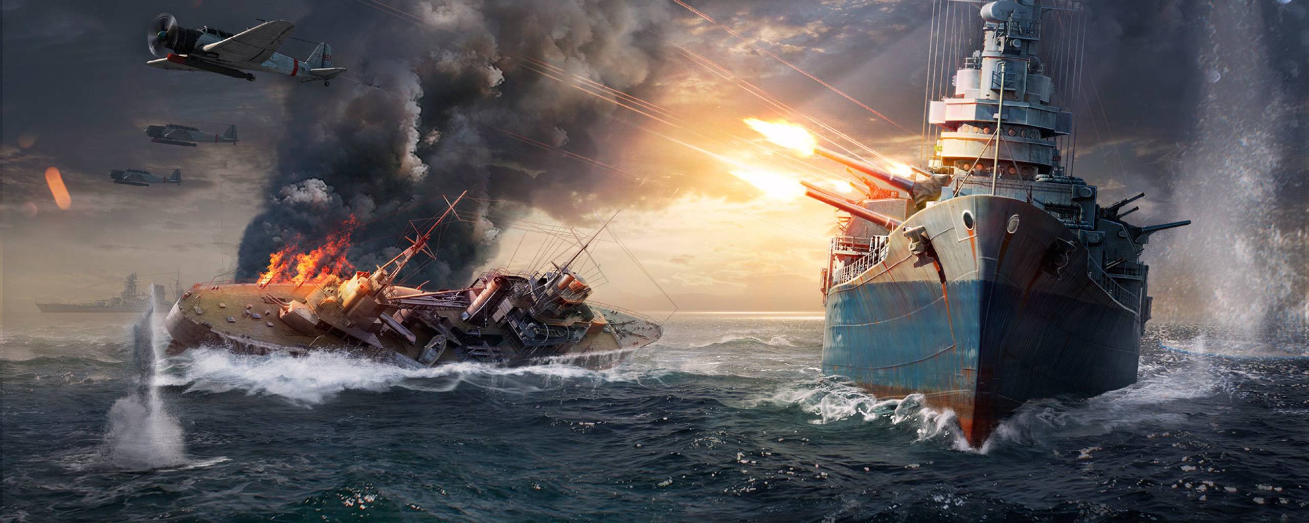 2560x1024 World Of Warships Sinking Ship 2560x1024 Resolution Wallpaper, HD Games 4K Wallpaper, Image, Photo and Background