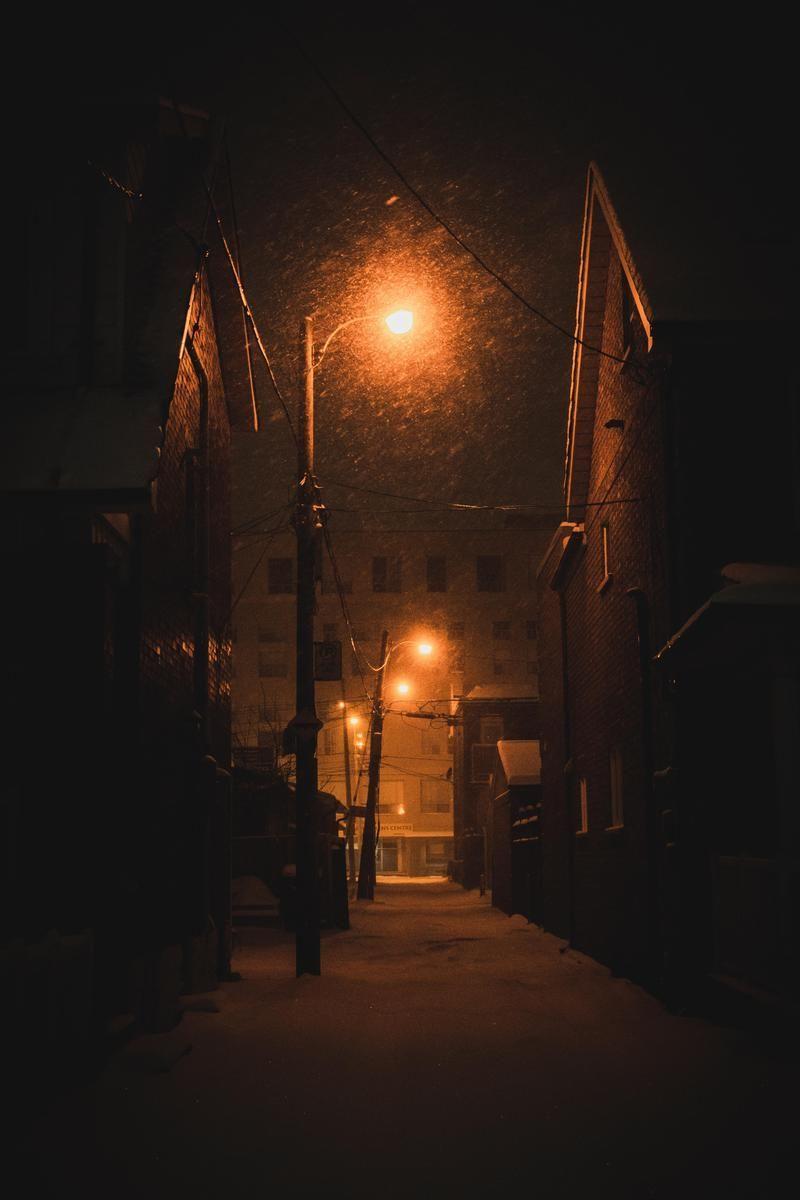 800x1200 Dark Winter Street Lights Wallpaper