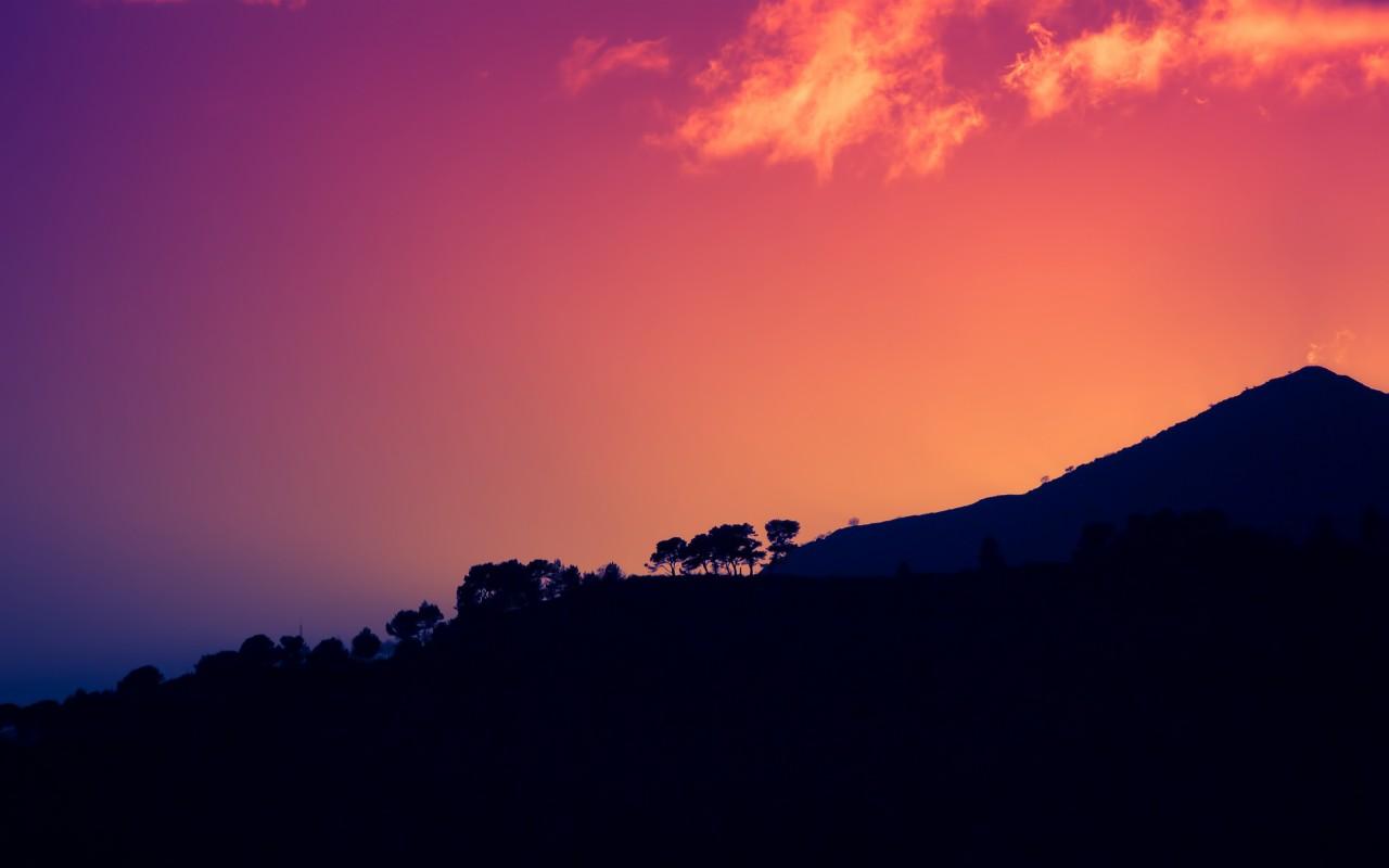 1280x800 Sunset Dark Mountains Italy HD Wallpaper 3D Models. Free