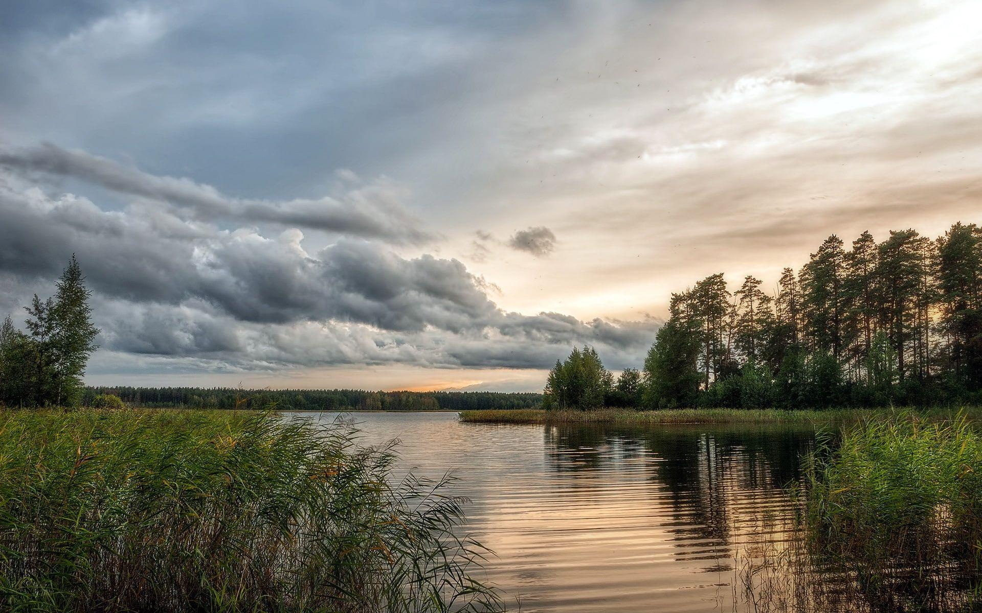 1920x1200 Nature beautiful scenery, lake, water, trees, cloudy sky #Nature #Beautiful #Scenery #Lake #Water #Trees #Clou. Wallpaper landscape, HD nature wallpaper, Scenery