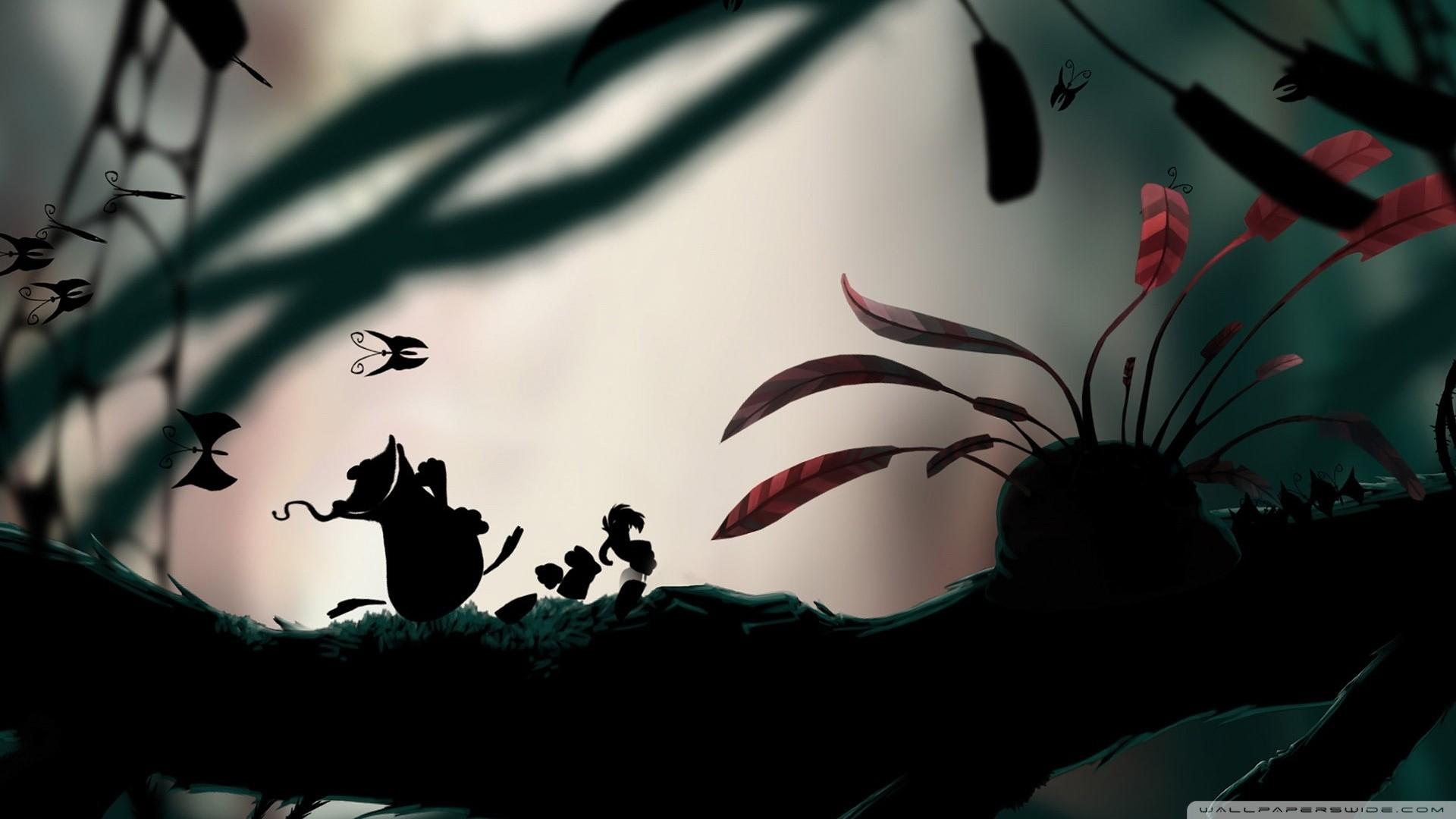 1920x1080 #Rayman, #video games, #silhouette, #nature, #Rayman Origins, wallpaper. Mocah HD Wallpaper
