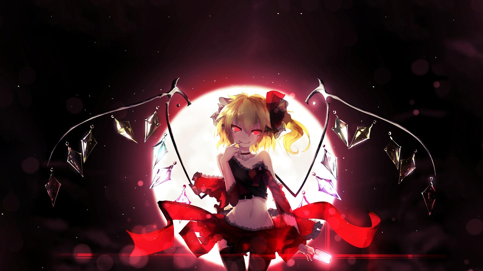 1920x1080 Flandre Scarlet, Touhou, Moon Wallpaper HD / Desktop and Mobile Background