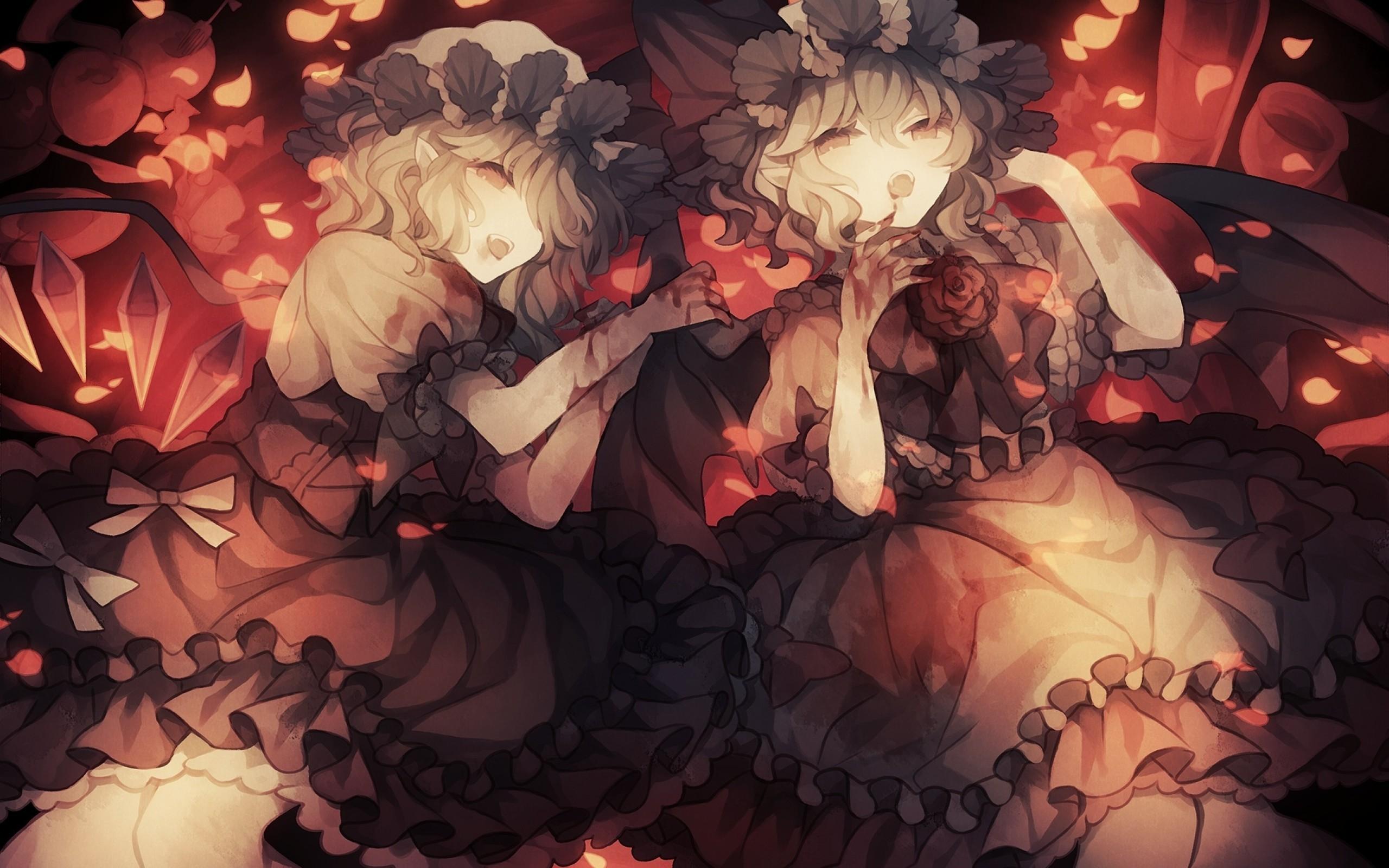 2560x1600 Download 2560x1600 Remilia Scarlet, Flandre Scarlet, Lying Down, Touhou, Vampires, Lolita Wallpaper for MacBook Pro 13 inch