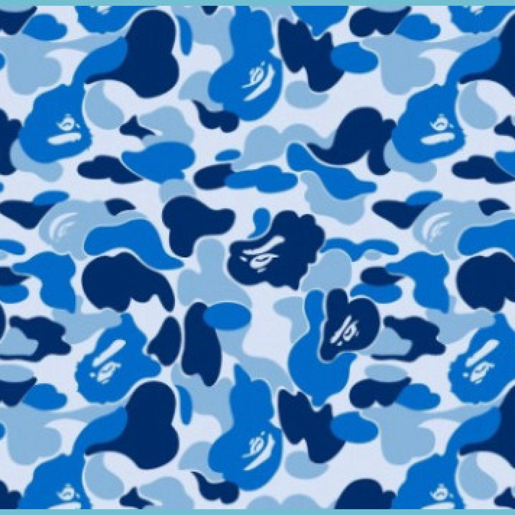 2048x2048 Blue Camouflage Wallpaper Bape Camo Background Camouflage Wallpaper