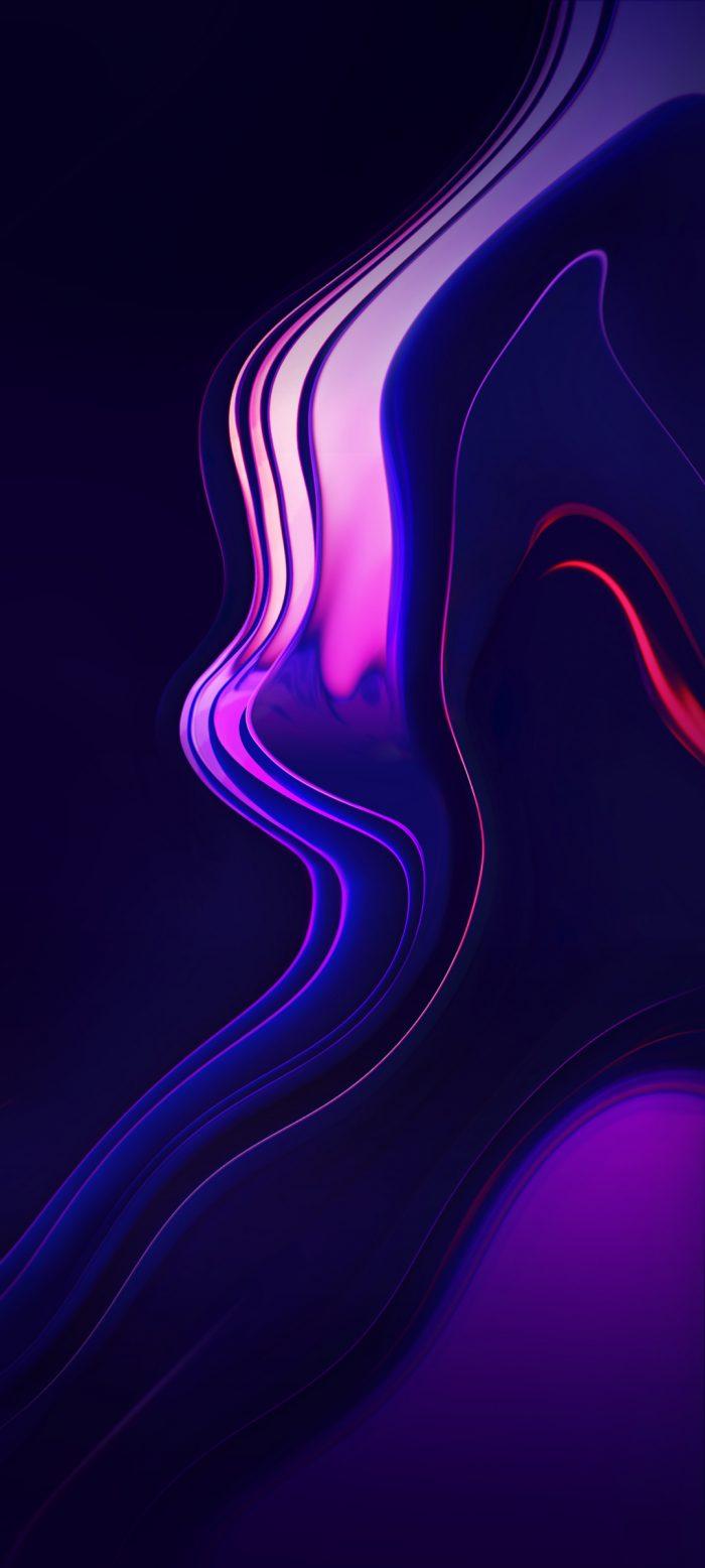 700x1556 64k wallpaper, blue, purple, violet, light, electric blue, neon, line, design, fractal art, architecture