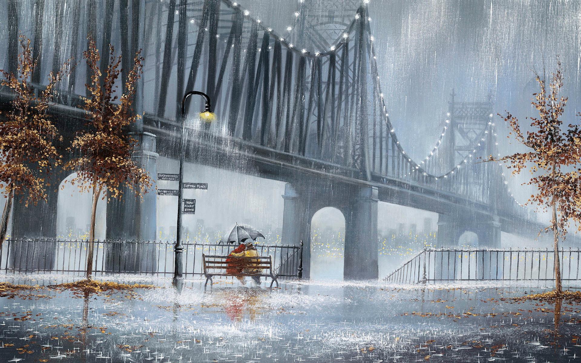 1920x1200 Love in Rain, High Definition, High Quality, Widescreen