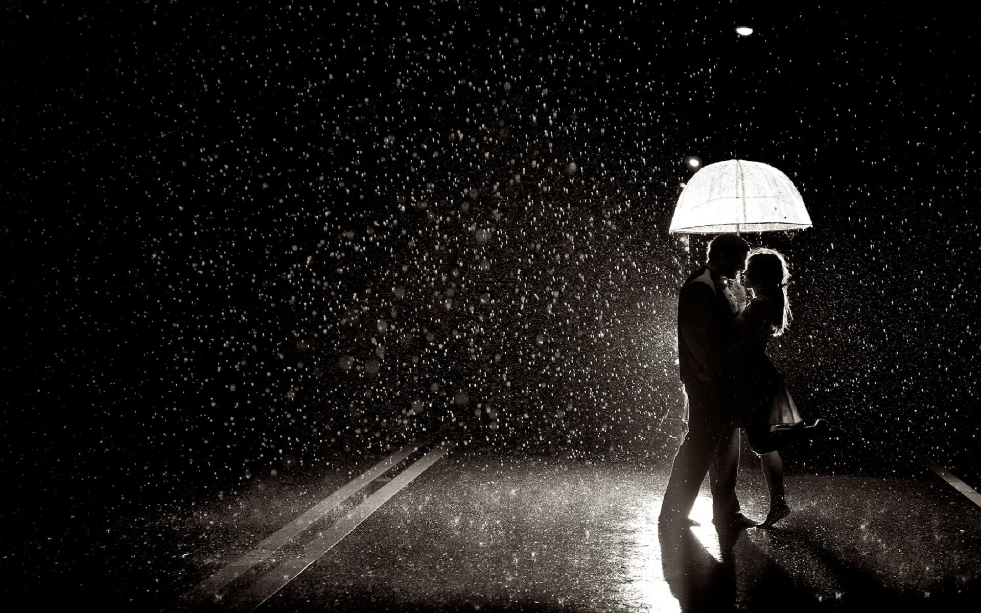 1920x1200 Cute HD Love and Romance Picture Of Couples In Rain
