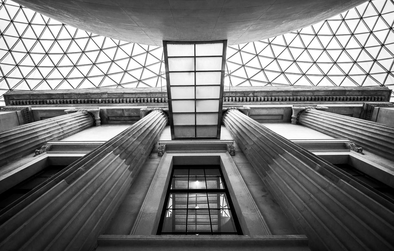 1332x850 Wallpaper London, window, architecture, column, British Museum image for desktop, section город