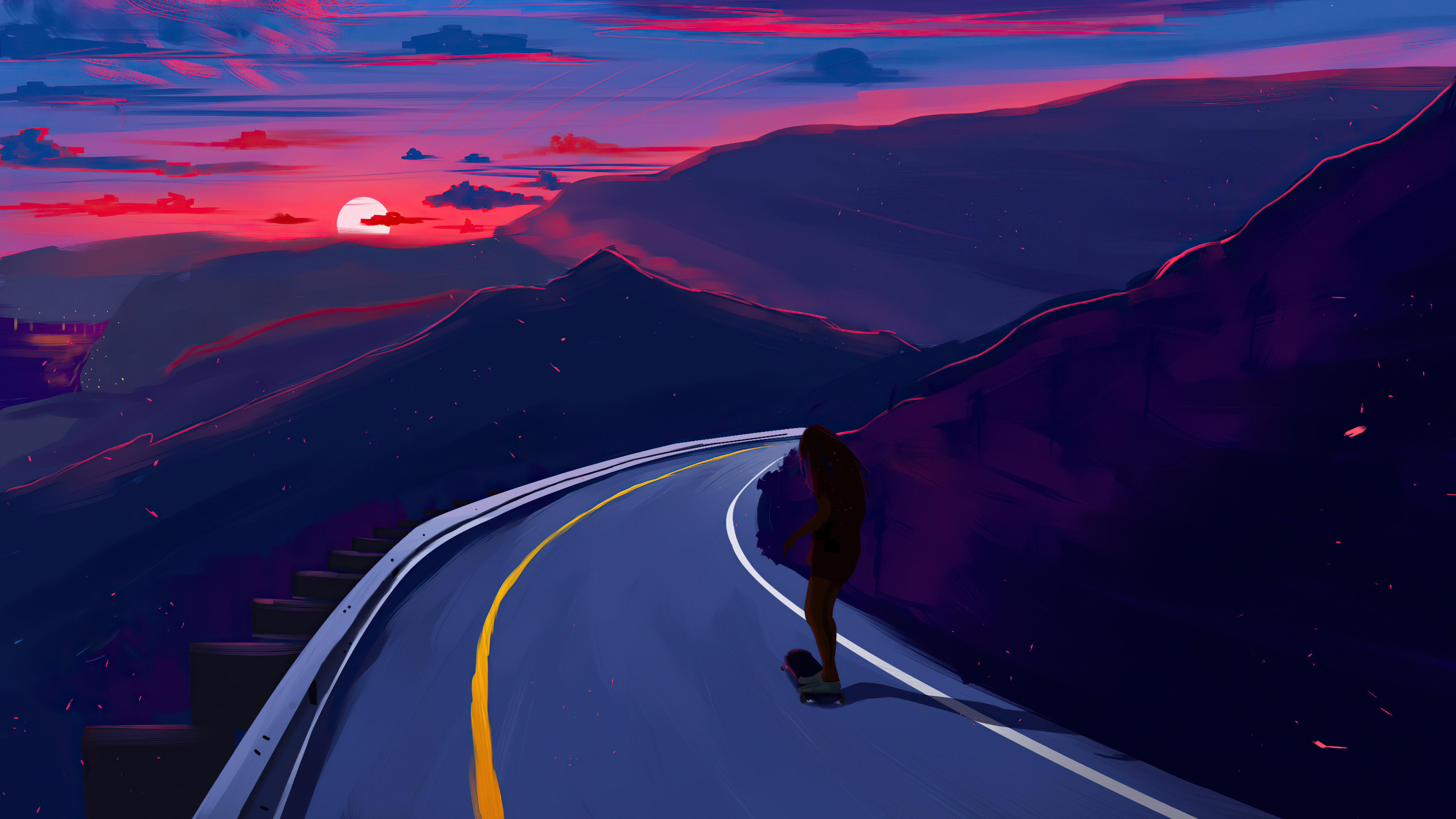 5120x2881 Late Afternoon Skating 5k Wallpaper, HD Artist Wallpaper, 4k Wallpaper, Image, Background, Photos and Picture