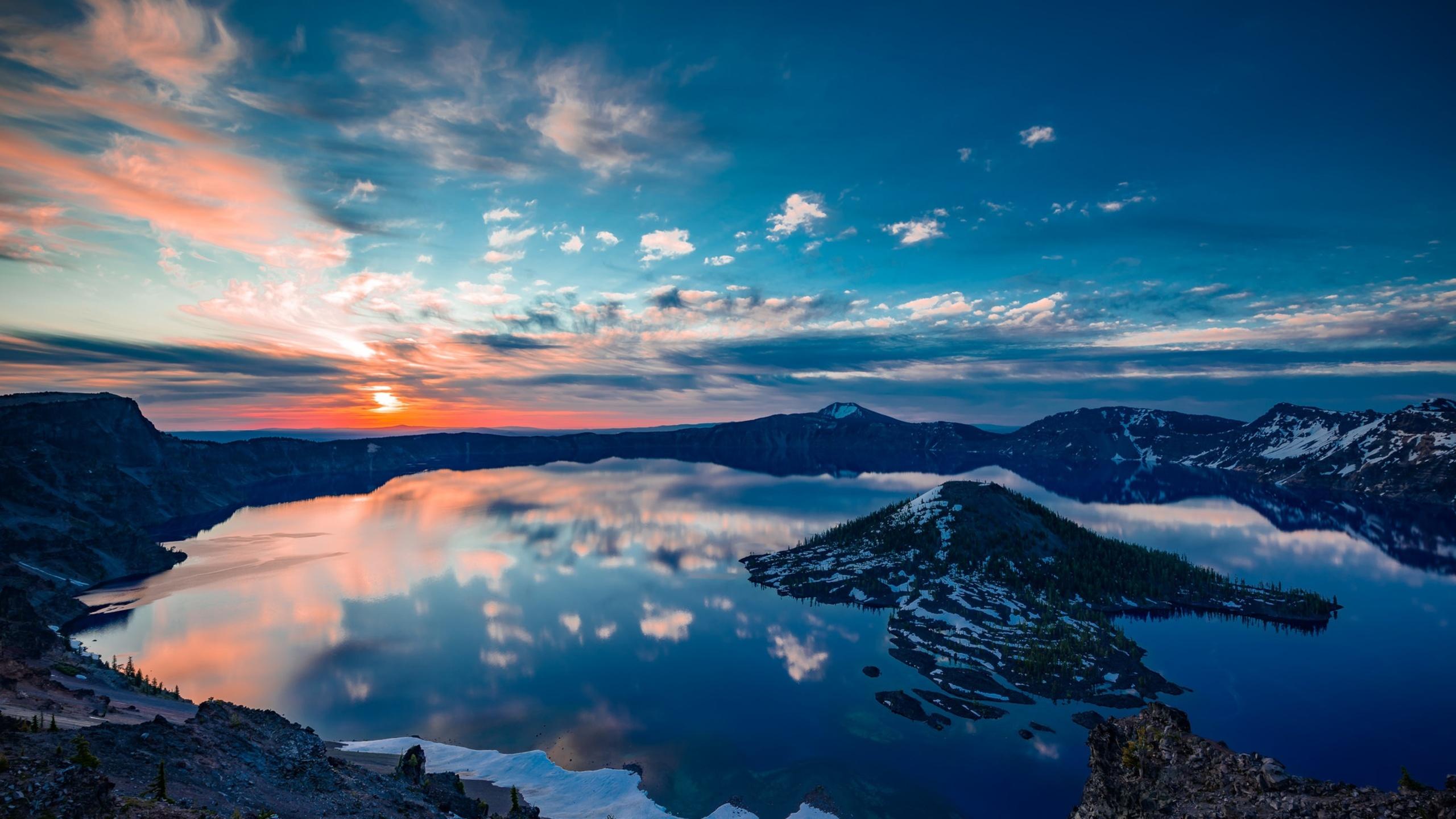 2560x1440 Crater Lake Oregon 1440P Resolution HD 4k Wallpaper, Image, Background, Photo and Picture