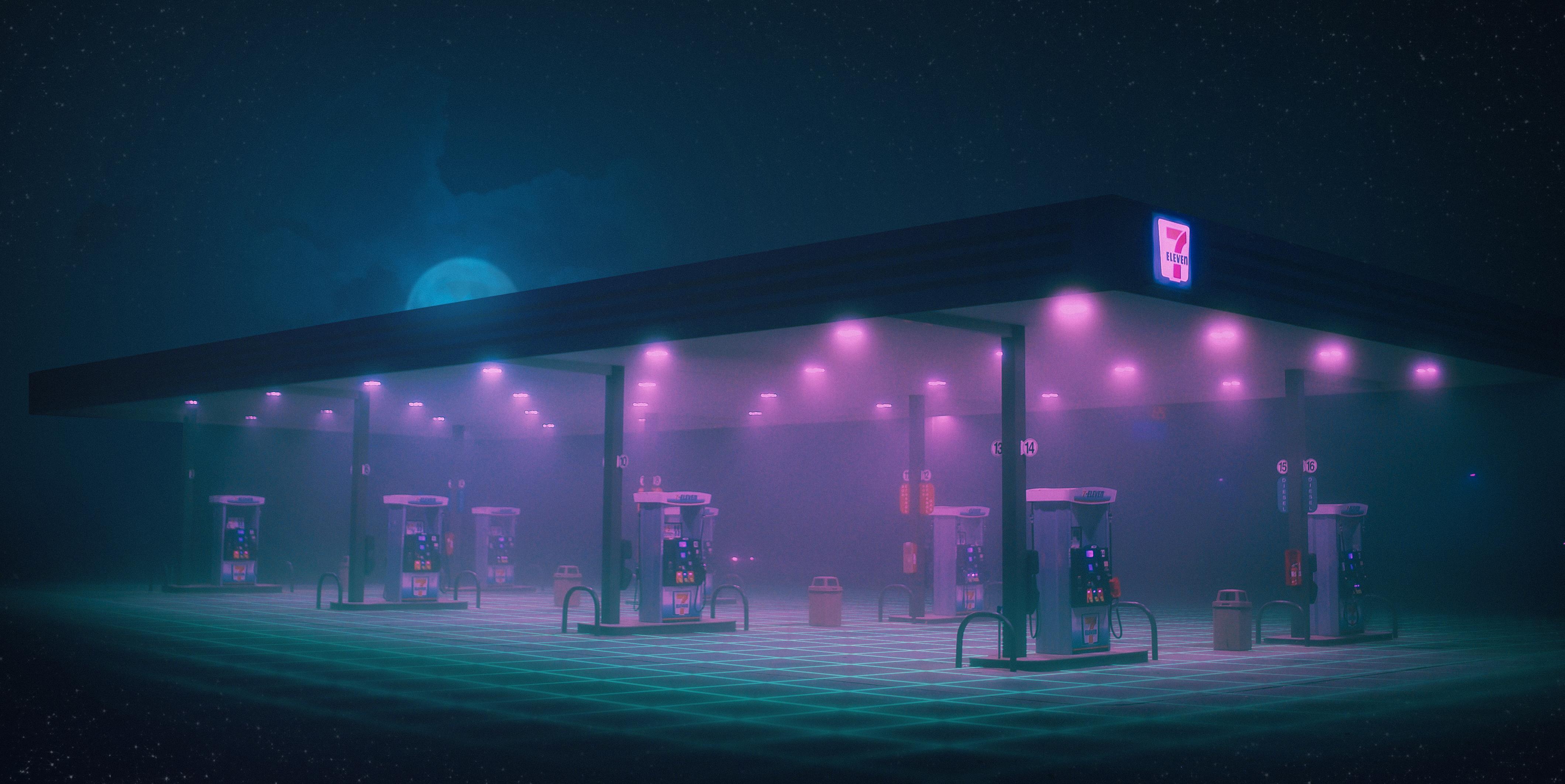 Neon Gas Station Wallpapers - Top Free Neon Gas Station Backgrounds