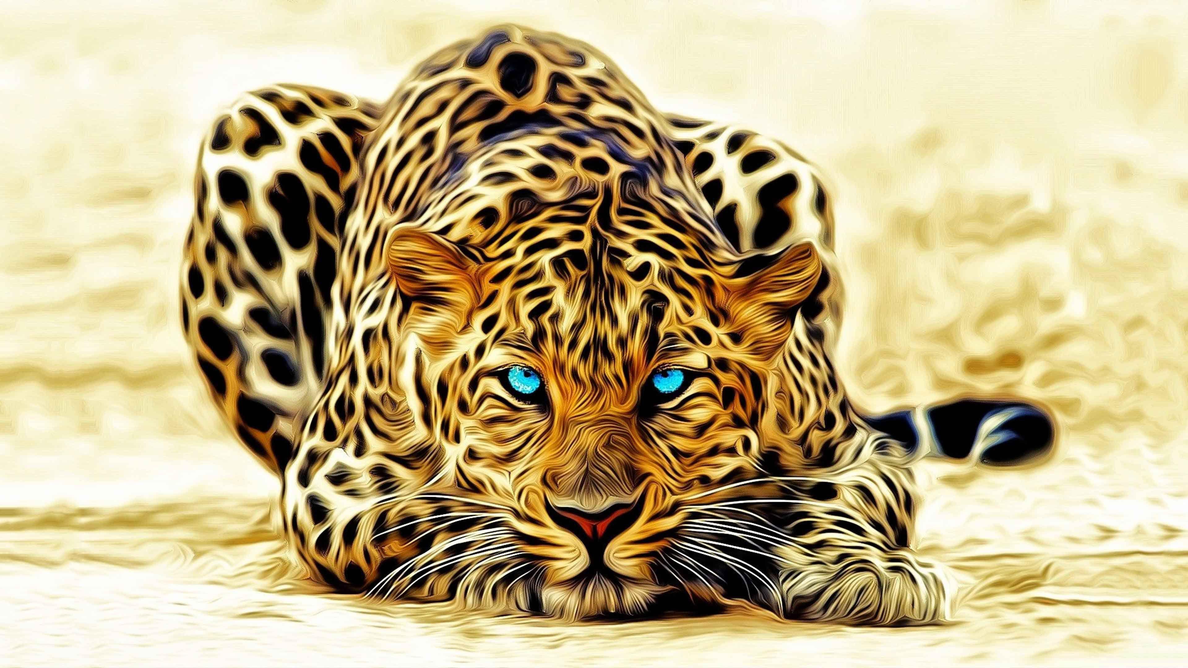 3840x2160 Best Animals 3D HD Tiger Wallpaper