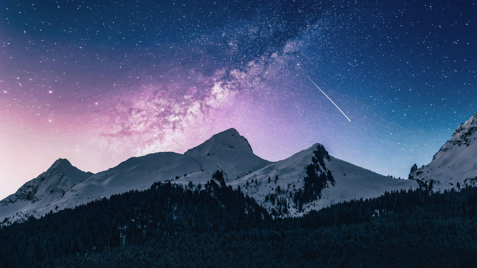 1920x1080 Landscape Outdoor Mountains Galaxy 4k Laptop Full HD 1080P HD 4k Wallpaper, Image, Background, Photo and Picture