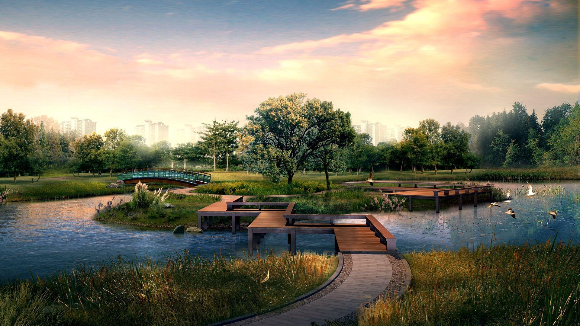 1920x1080 HD 3D Wallpaper Landscape