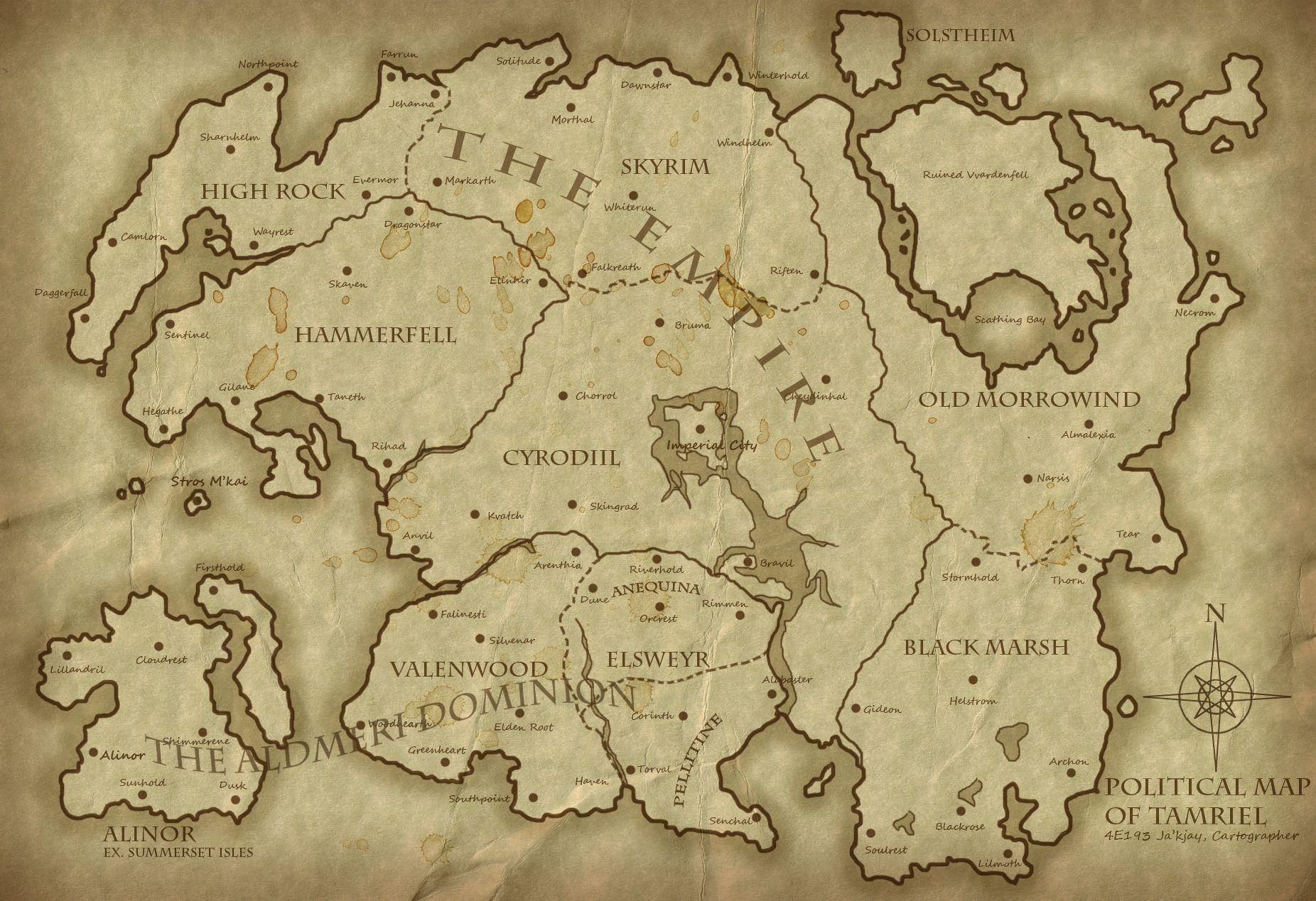 elder scrolls oblivion world map