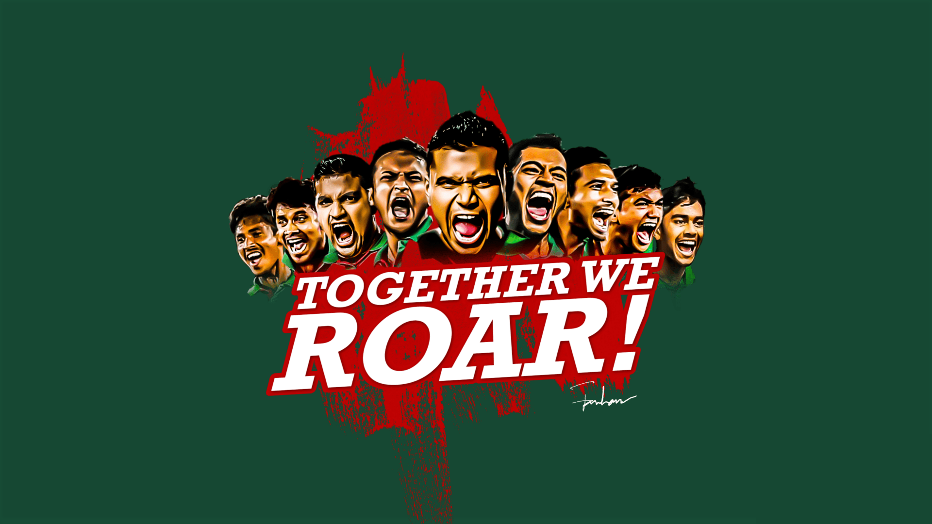 1920x1080 Together We Roar Bangladesh Cricket Team Wallpaper