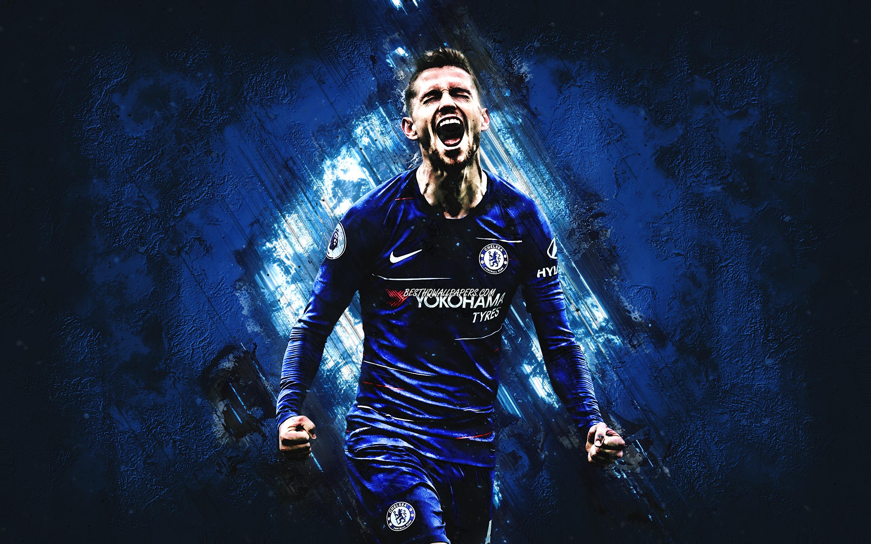 2880x1800 Download wallpaper Jorginho, Italian football player, Chelsea FC, London, England, Premier League, football, art, blue stone background, Jorge Luiz Frello Filho for desktop with resolution 2880x1800. High Quality HD picture wallpaper