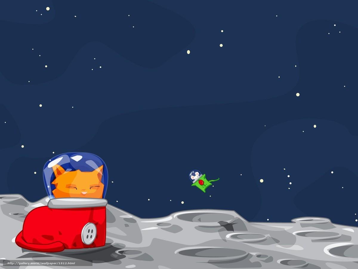 1200x900 Download Wallpaper Cat, Mouse, Space, Vector Free Desktop Power Point Space