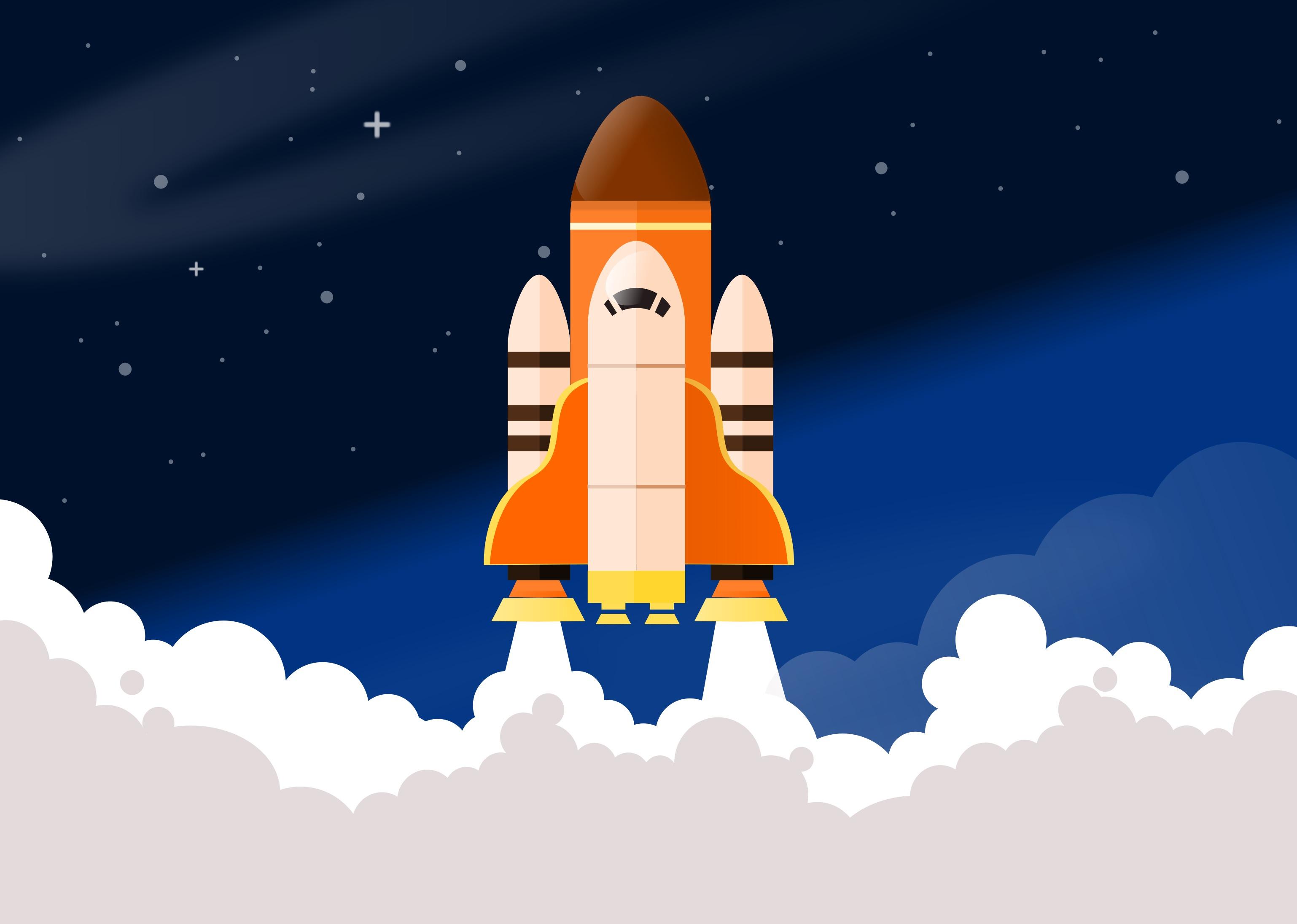 3076x2192 Space Shuttle Cartoon Wallpaper
