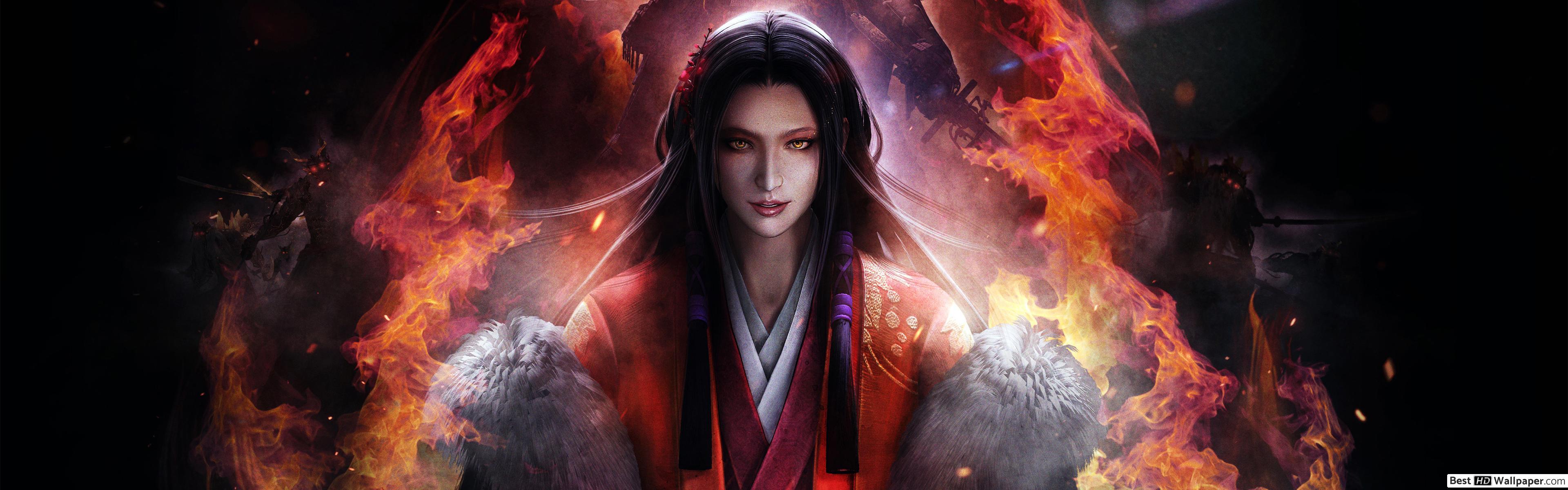 3840x1200 Nine Tale Fox Nioh HD Wallpaper