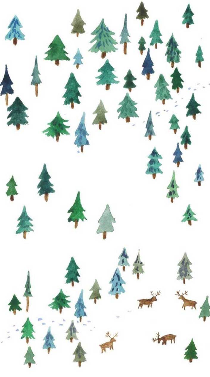 705x1265 Winter illustration Wallpaper